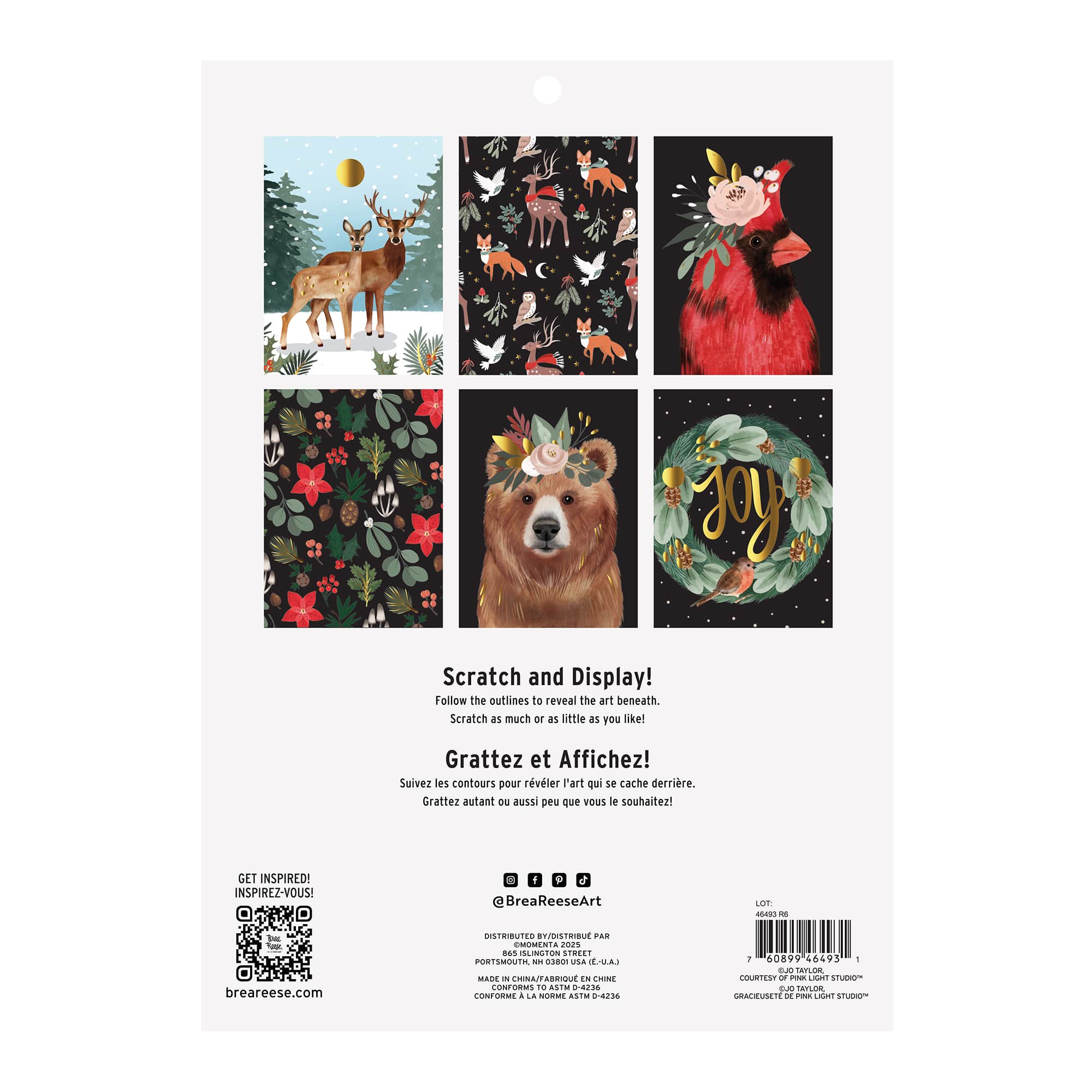 Brea Reese&#x2122; 9&#x22; x 12&#x22; Winter Deer Scratch Art Paper Pad