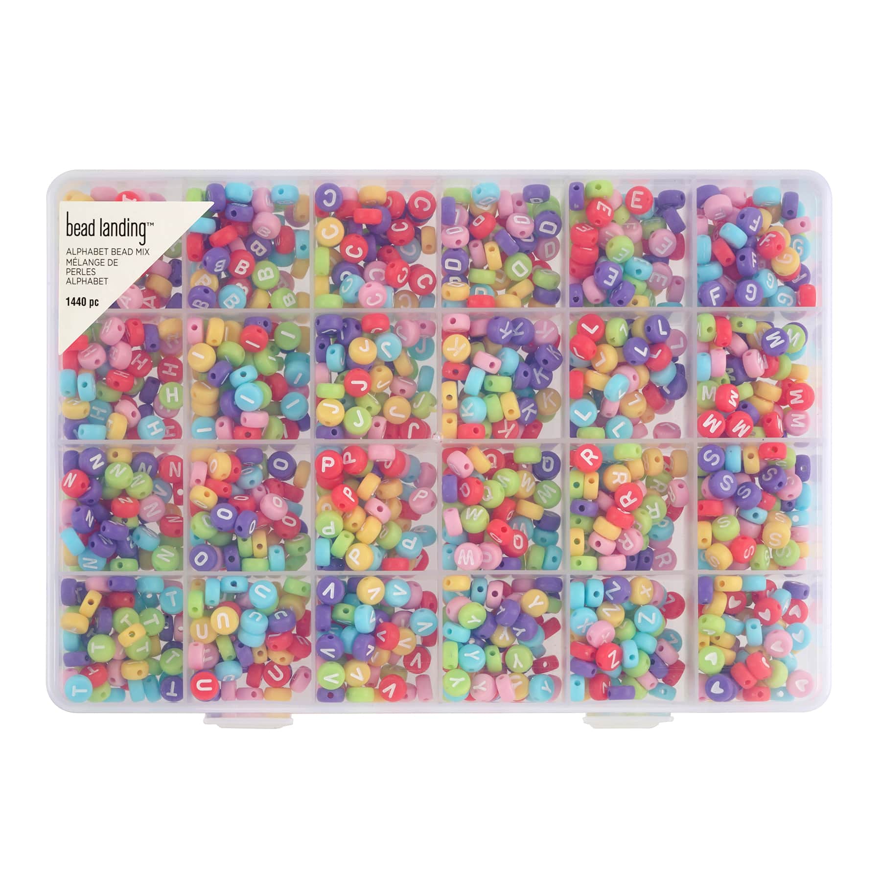 6 Packs: 1,440 ct. (8,640 total) Multicolored Alphabet Round Beads, 7mm by Bead Landing™