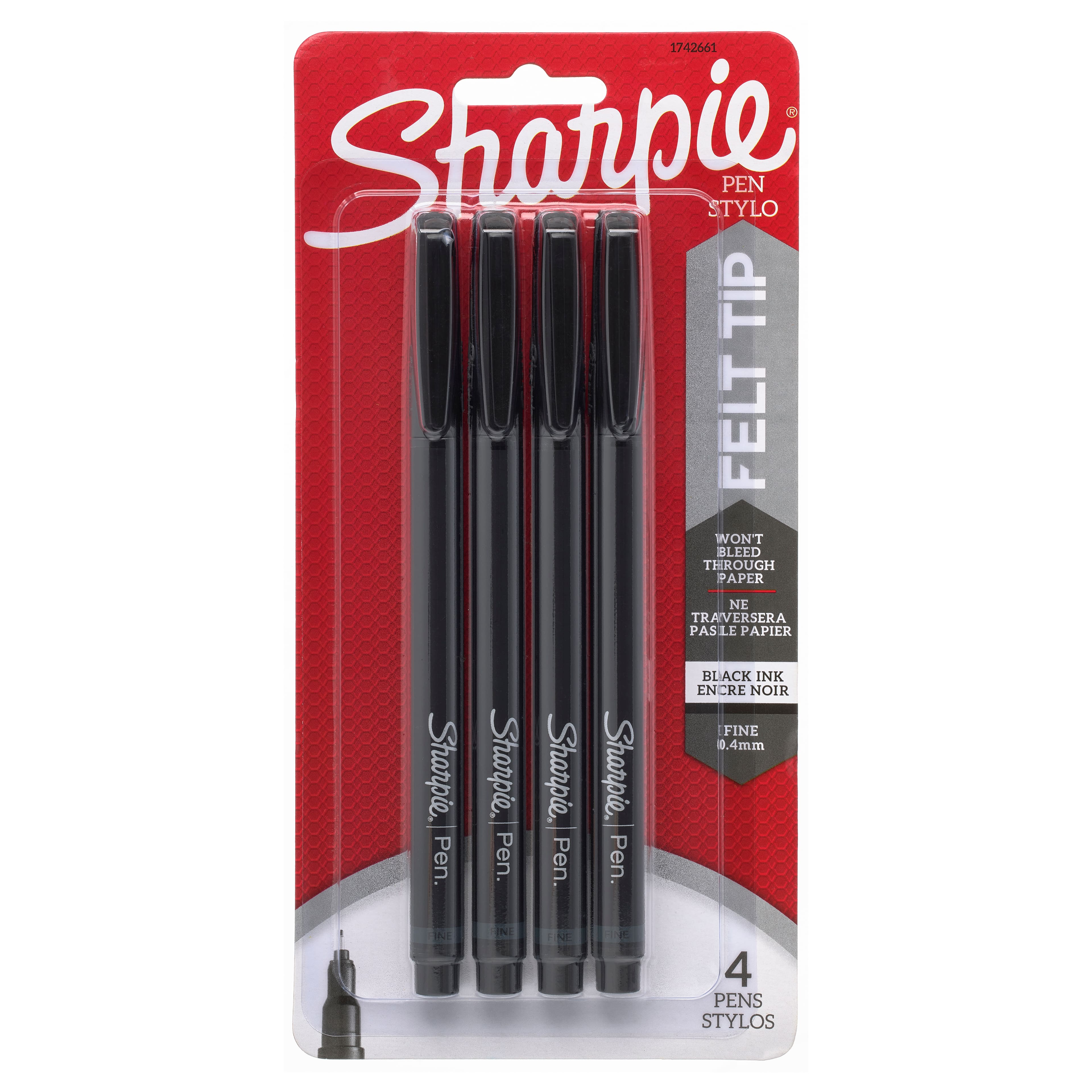 6 Packs: 4 ct. (24 total) Sharpie&#xAE; Black Fine Point Pens