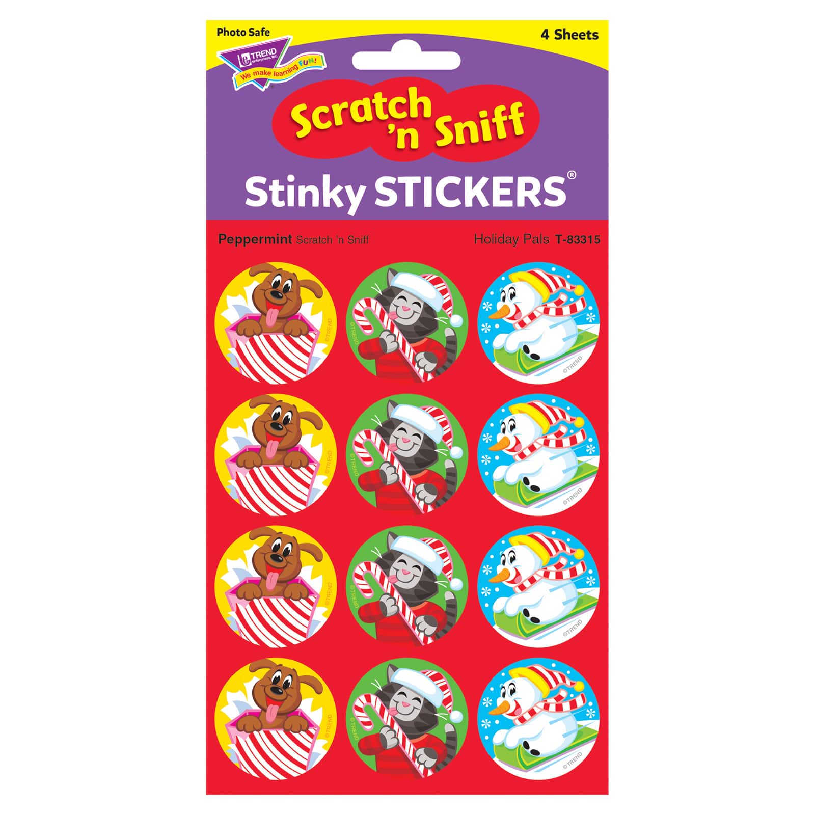 Trend Enterprises® Holiday Pals Stinky Stickers® 6 Packs of 48