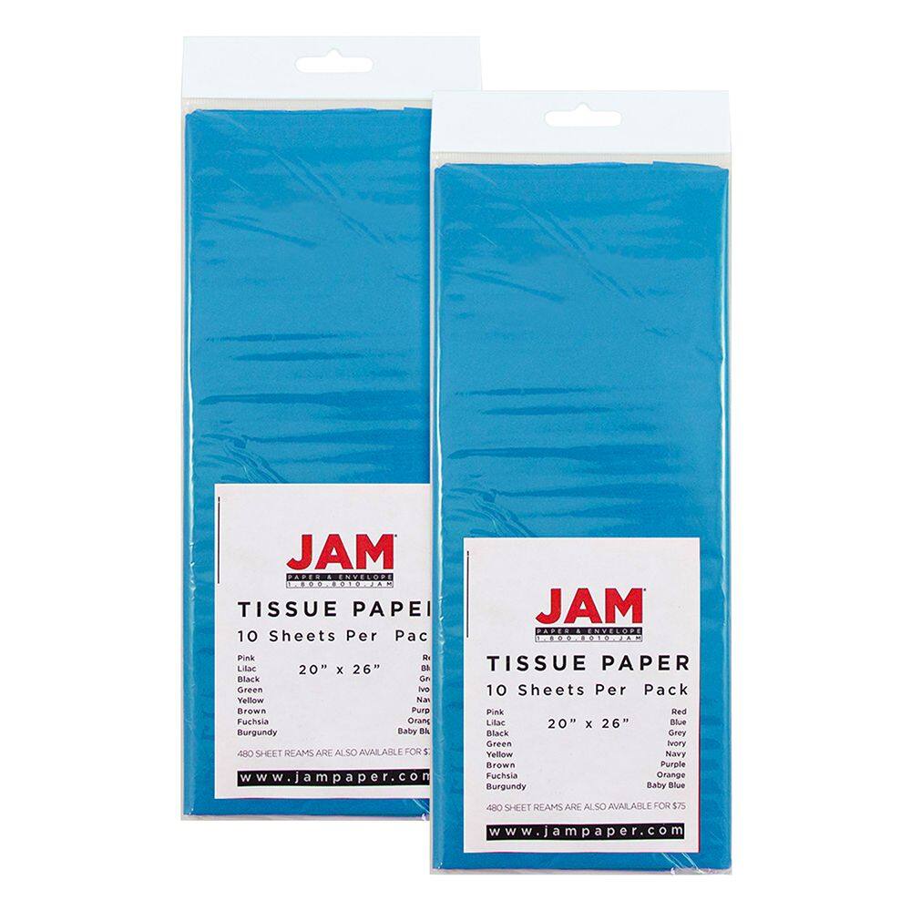 JAM Paper 20" x 26" Tissue Paper, 2 Packs of 10 Sheets