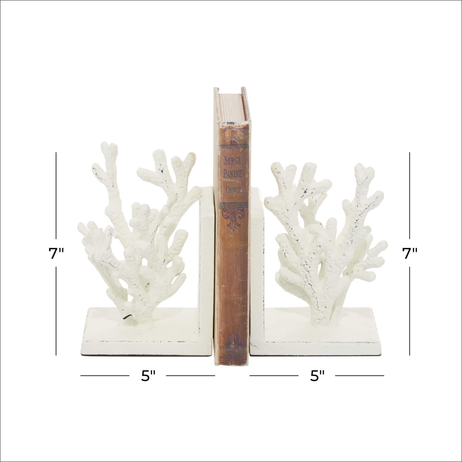 7&#x22; Coral Metal Bookend Set