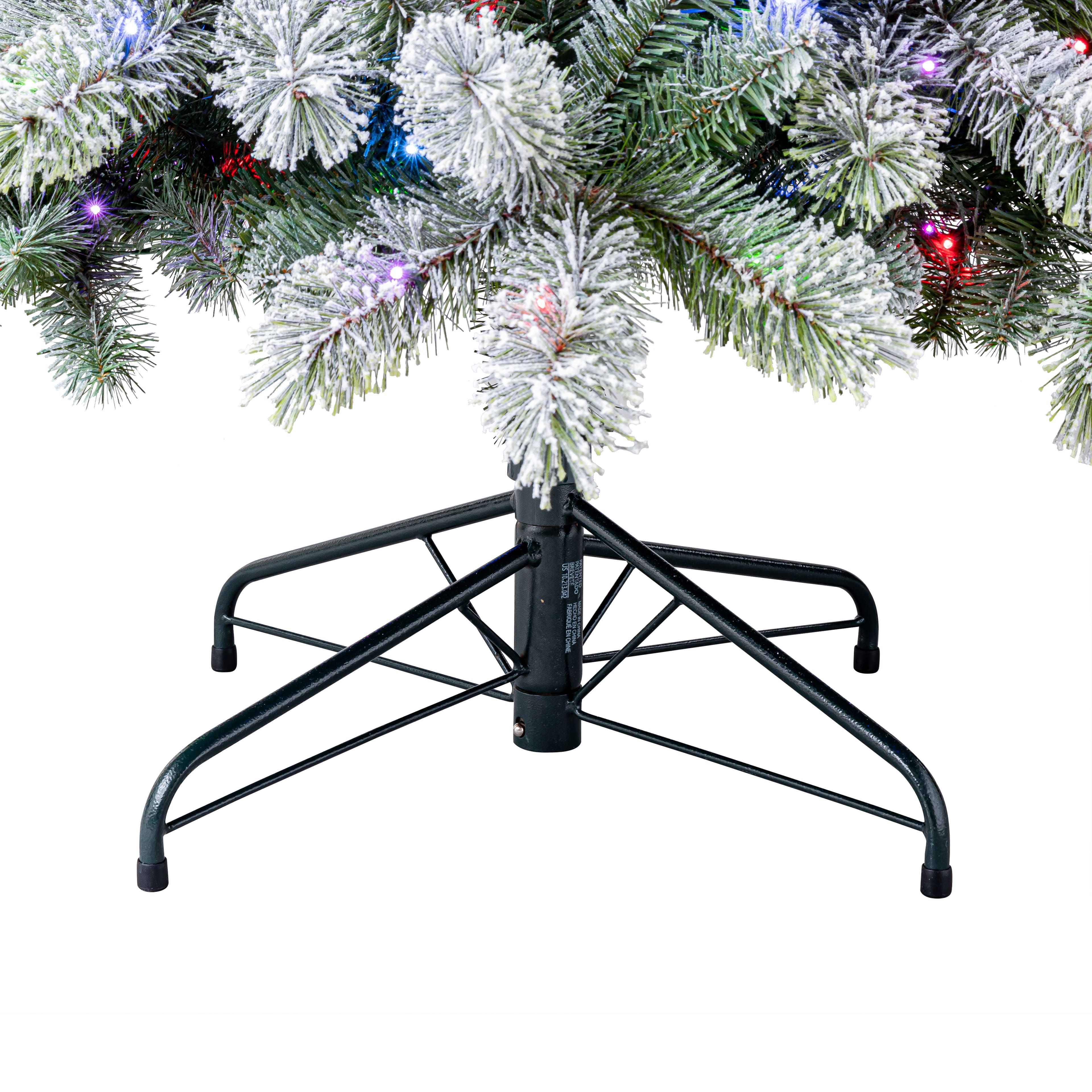 7.5ft. Pre-Lit Montreal Flocked Artifical Christmas Tree, LumaDazzle&#x2122; Color Changing Twinkle LED Lights by Ashland&#xAE; 