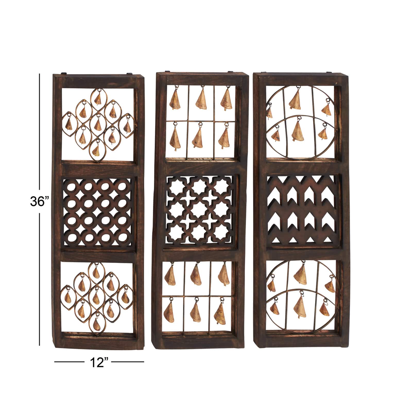 36&#x22; Brown Metal Farmhouse Wall Decor, 3ct.