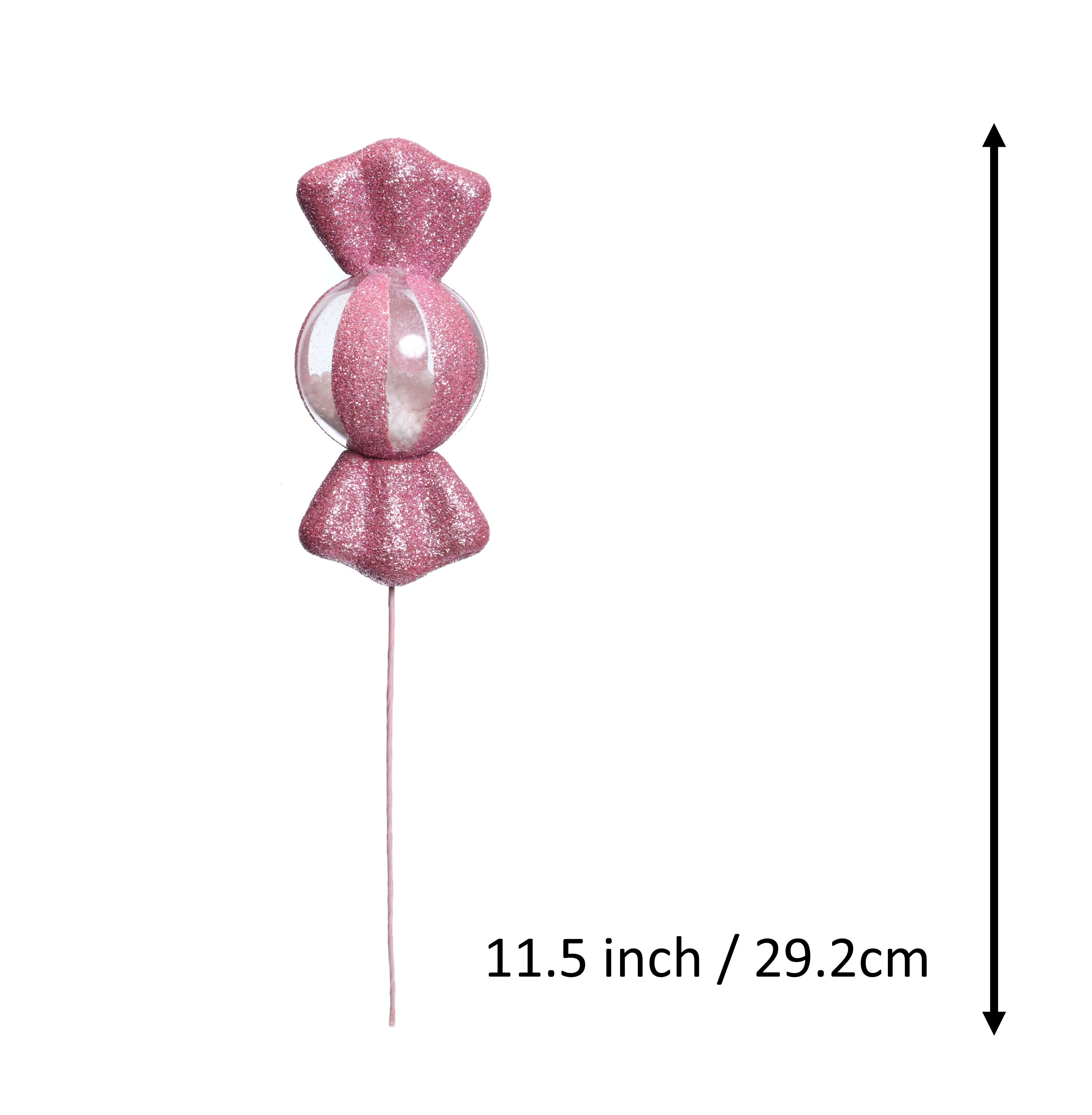 11.5&#x22; Pink Glitter Candy Globe Pick by Ashland&#xAE;
