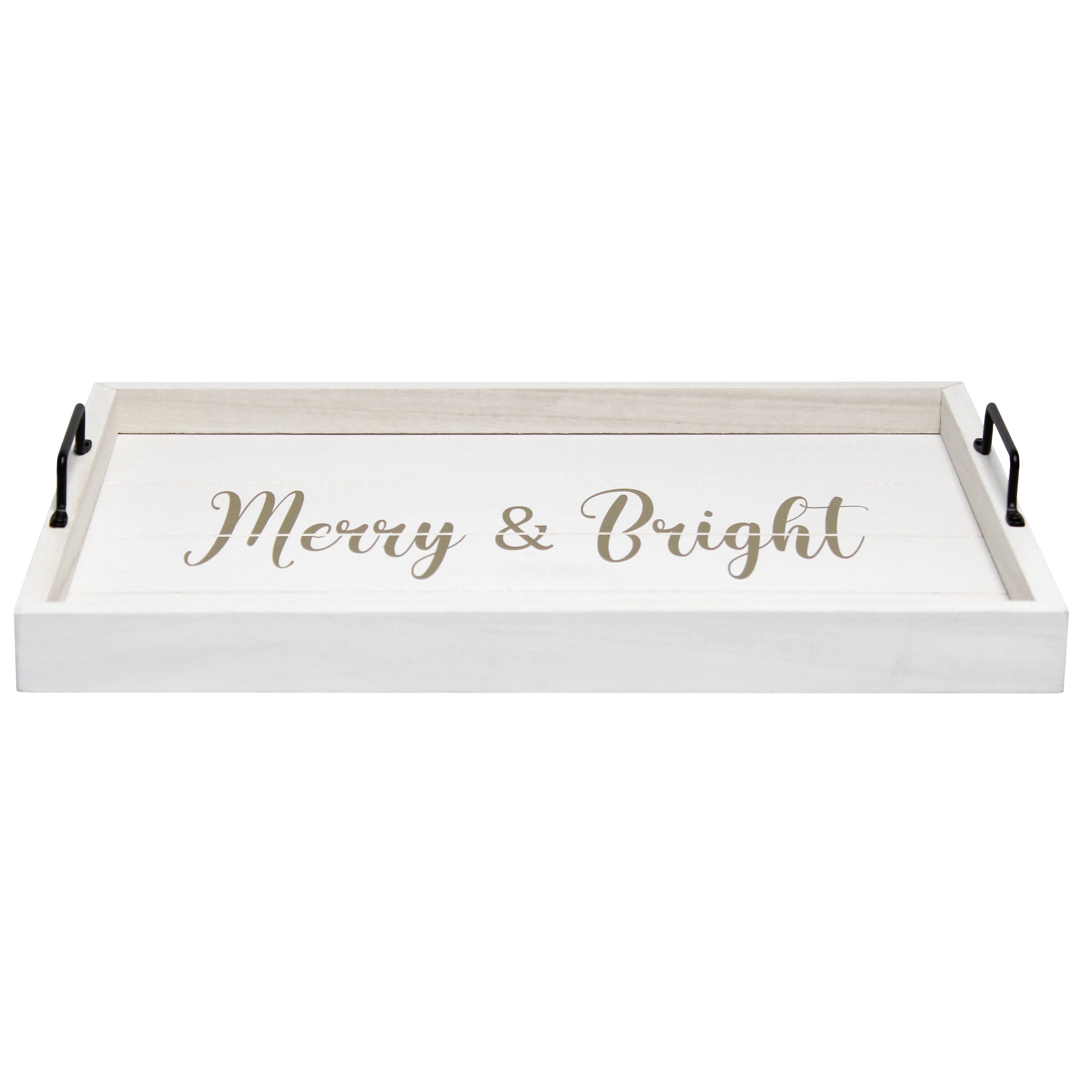 Elegant Designs™ 15.5" Merry & Bright Serving Tray with Handles