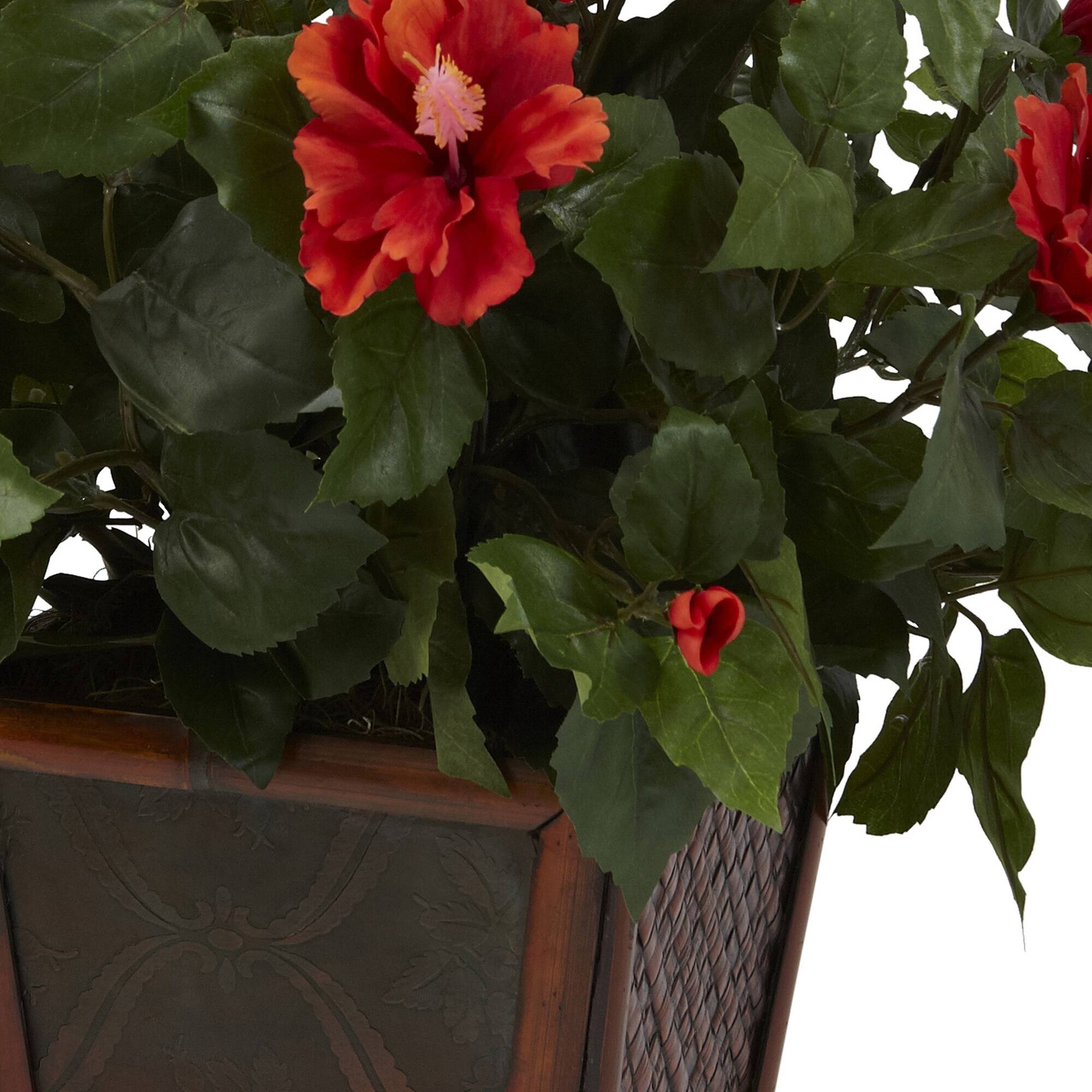 3ft. Hibiscus Topiary Plant in Decorative Planter