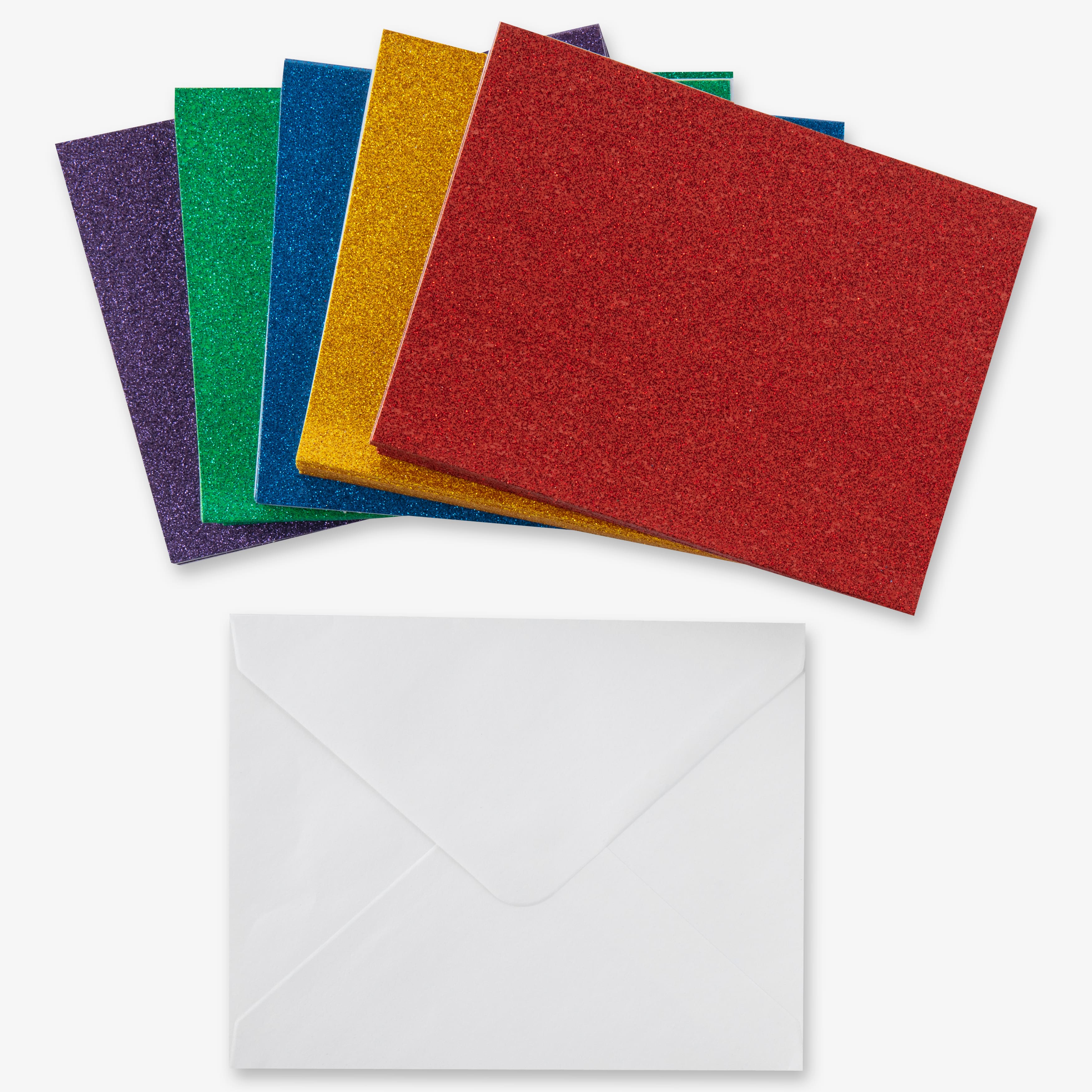 Glitter Rainbow Cards &#x26; Envelopes by Recollections&#x2122;, 4.25&#x22; x 5.5&#x22;