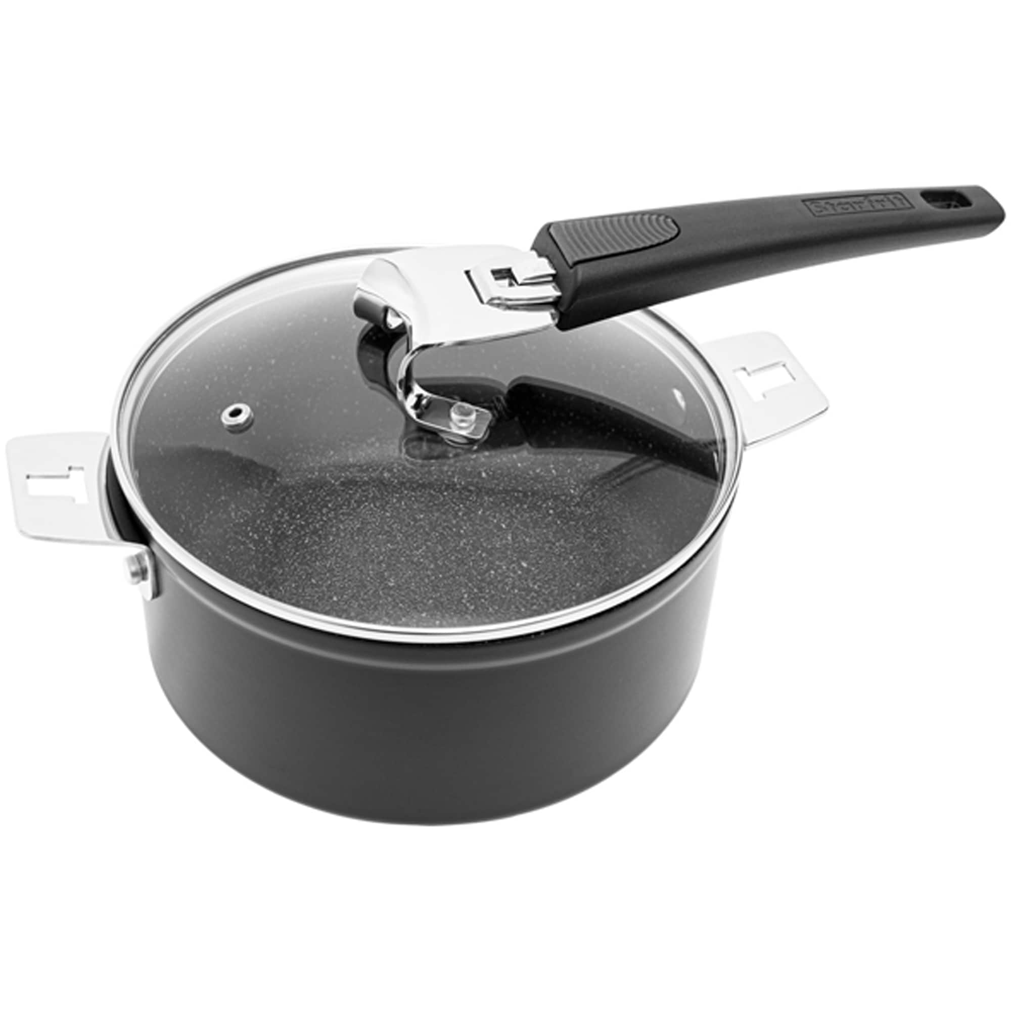THE ROCK by Starfrit 12-Piece Space-Saving Set With T-Lock Detachable Handles