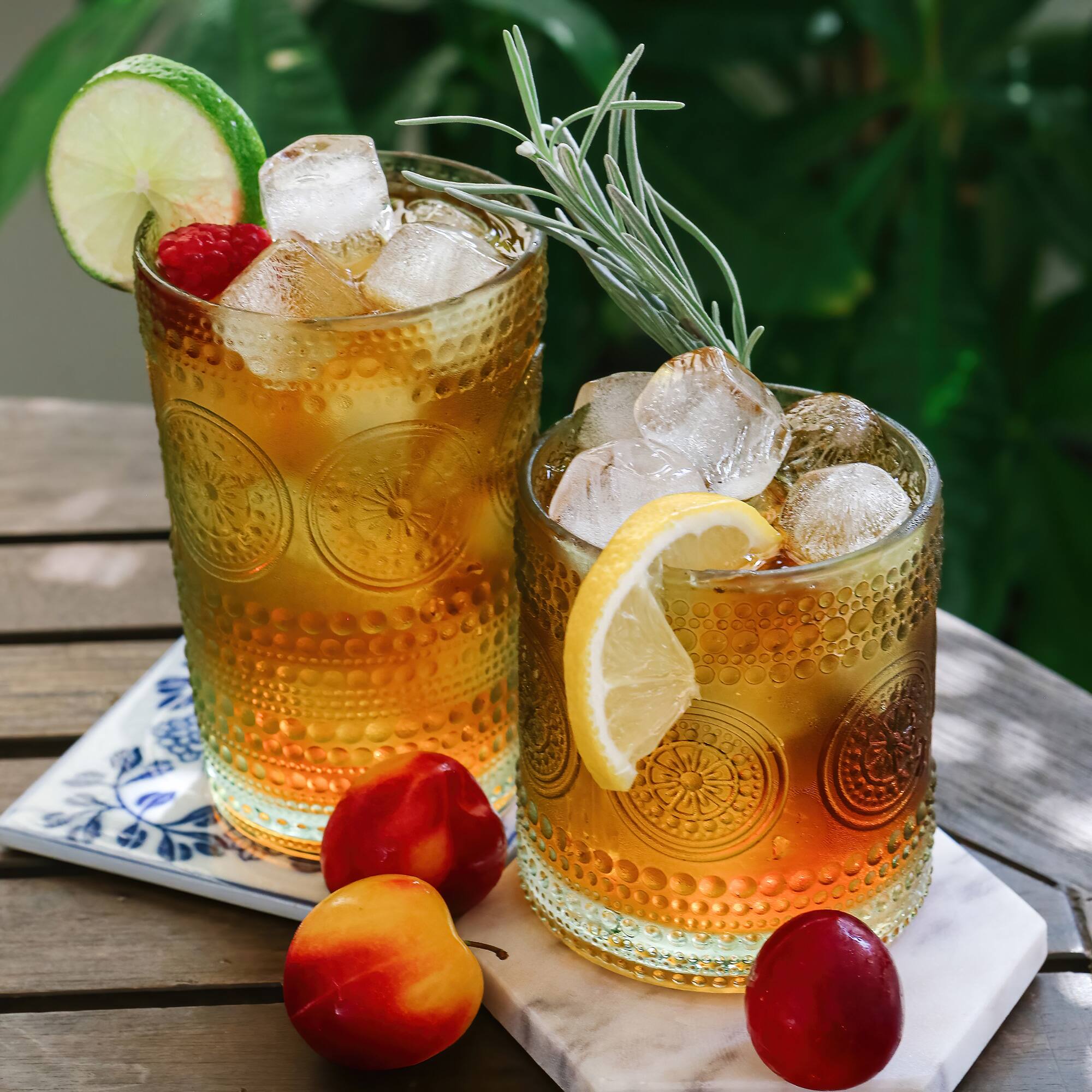 Kate Aspen® 10oz. Hobnail Beaded Floral Green Drinking Glasses, 6ct.