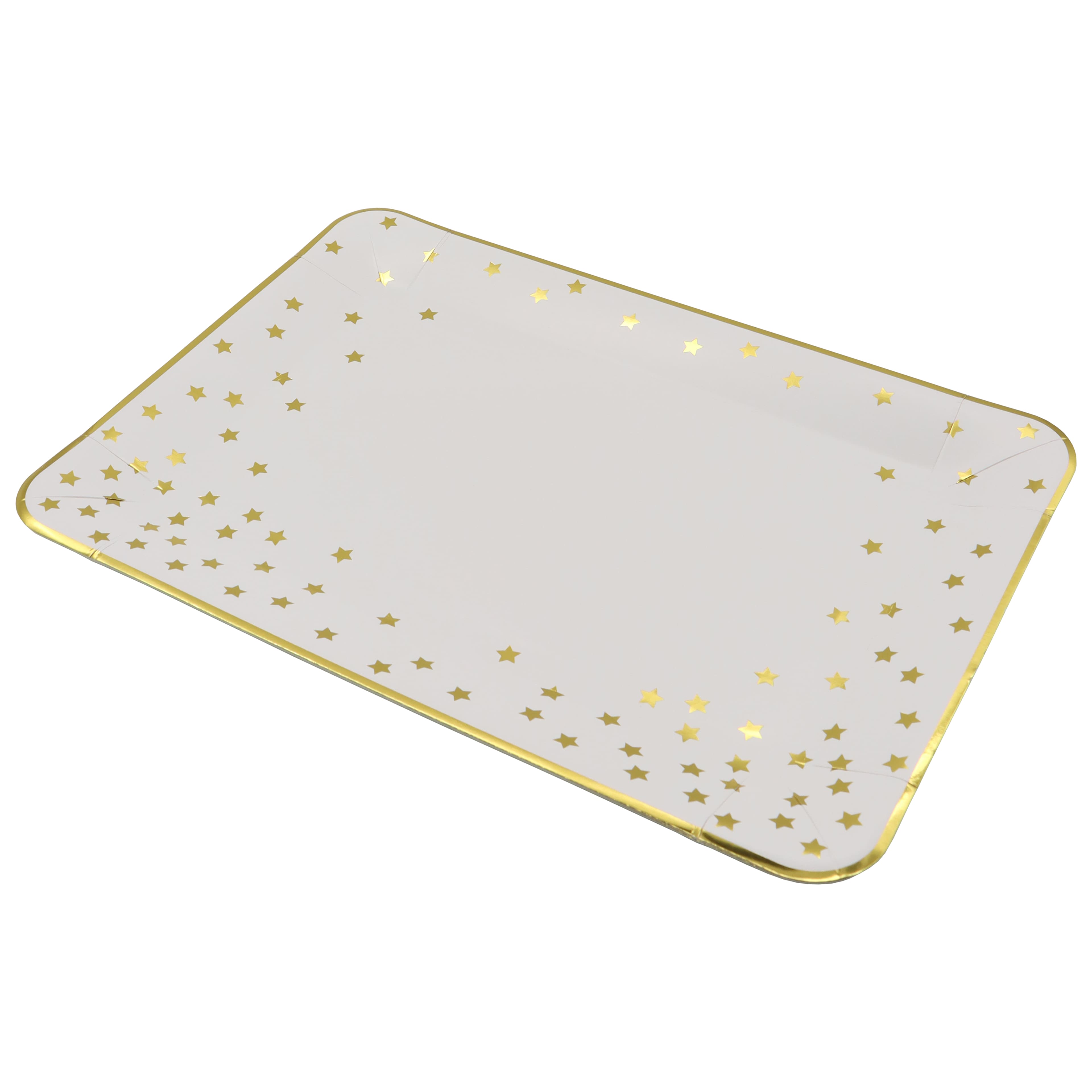 9&#x22; x 13&#x22; Gold Stars Paper Serving Trays, 2ct. by Celebrate It&#x2122;