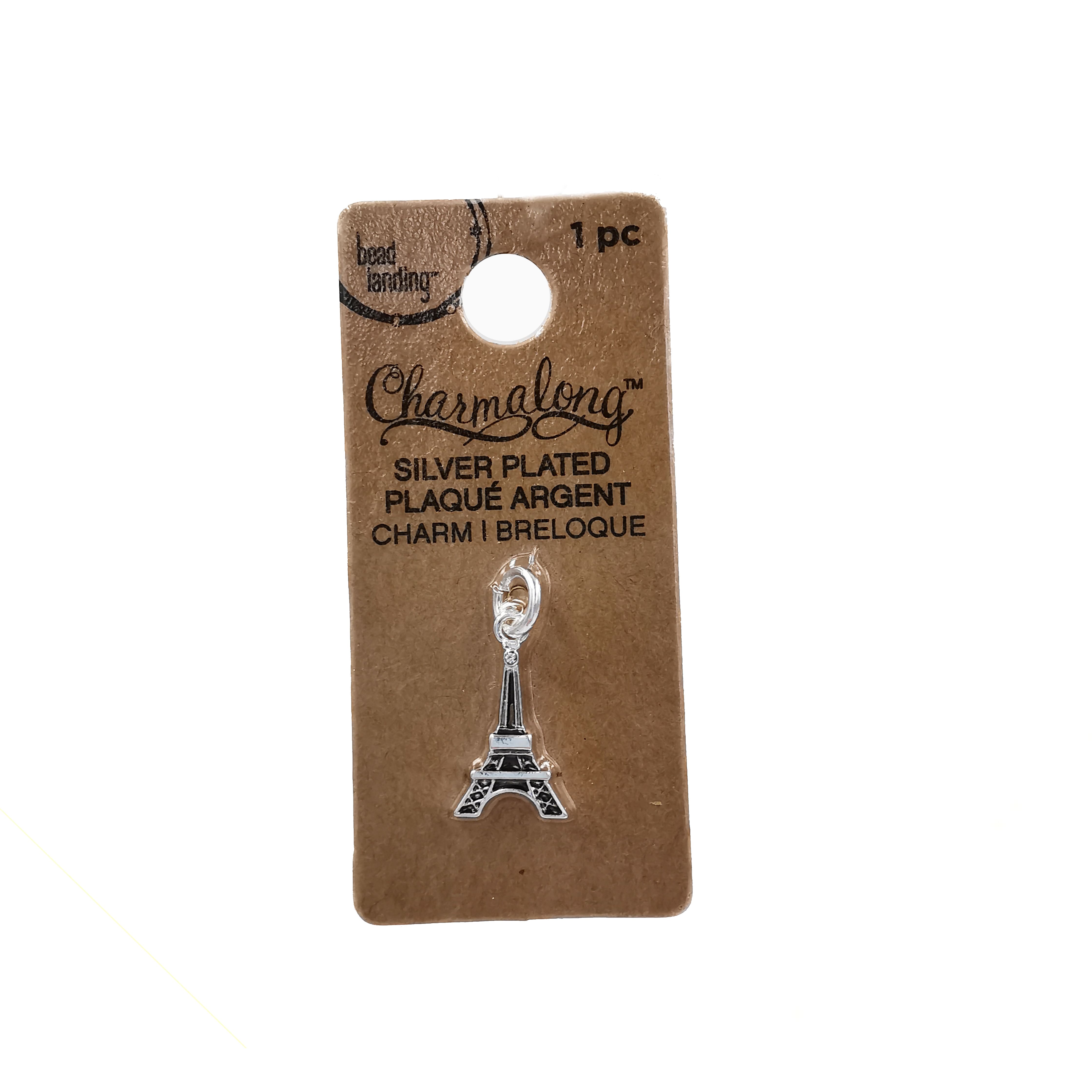 12 Pack: Charmalong™ Silver Plated Eiffel Tower Charm by Bead Landing™