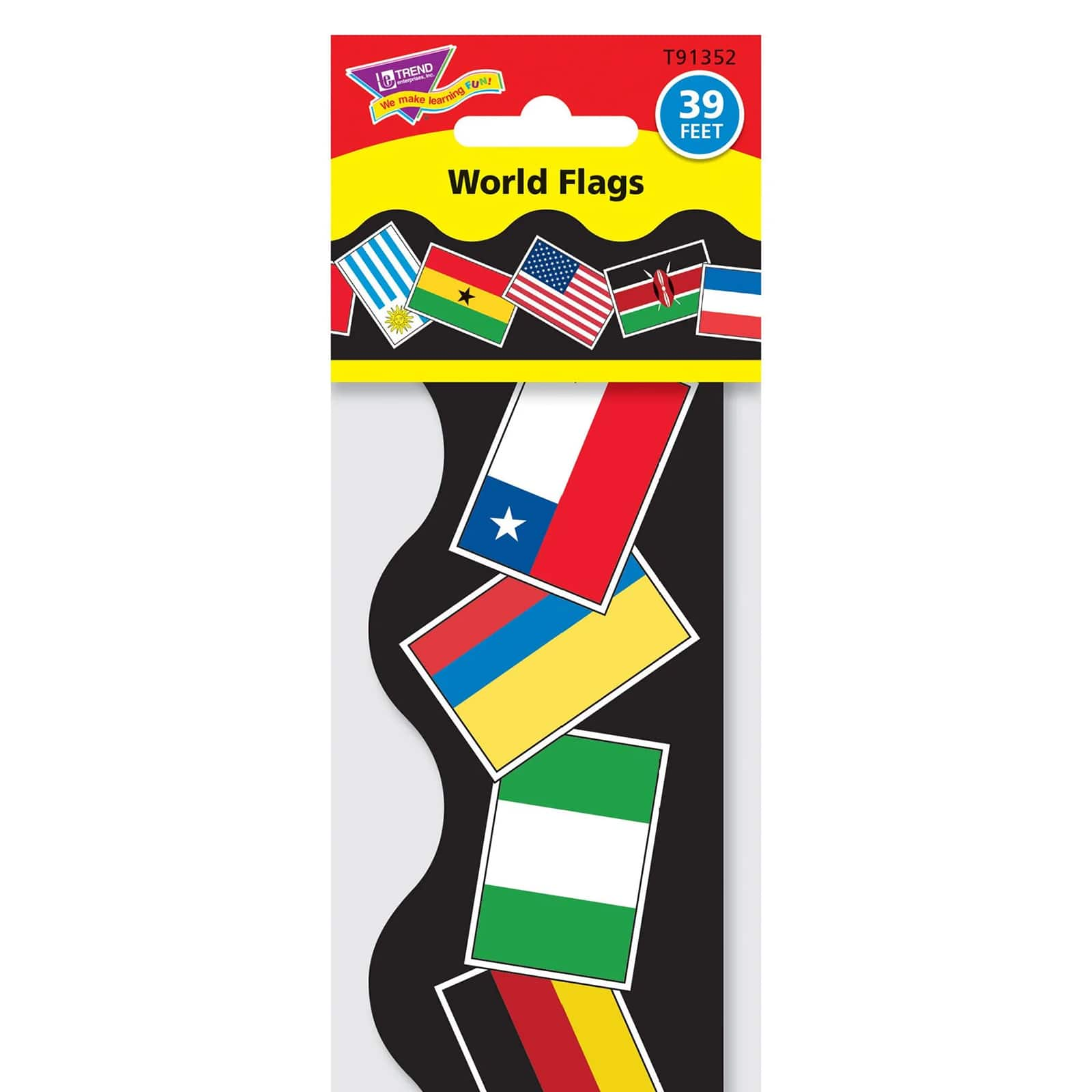 Trend Enterprises&#xAE; Terrific Trimmers&#xAE; World Flags Borders, 234ft.