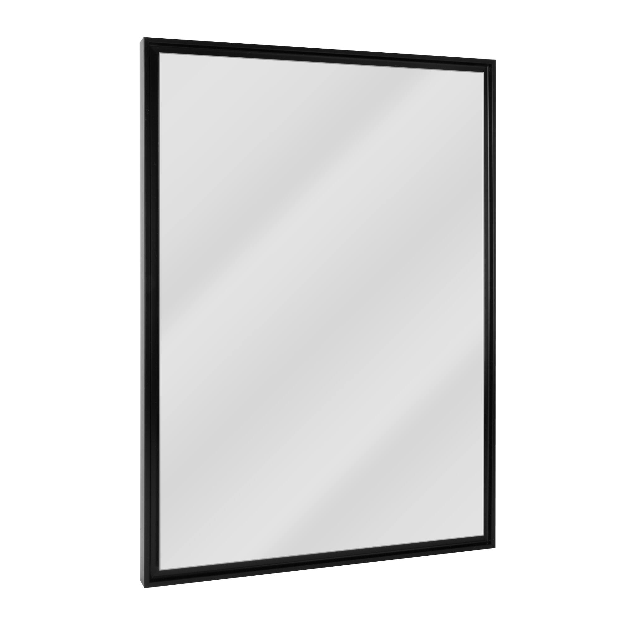 Head West® Glossy Black Rectangular Edge-to-Edge Float Framed Accent Wall Mirror