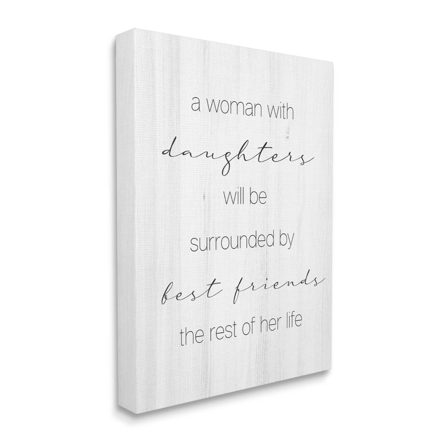 Stupell Industries Best Friend Daughters Birch Pattern Typography Phrase Canvas Wall Art
