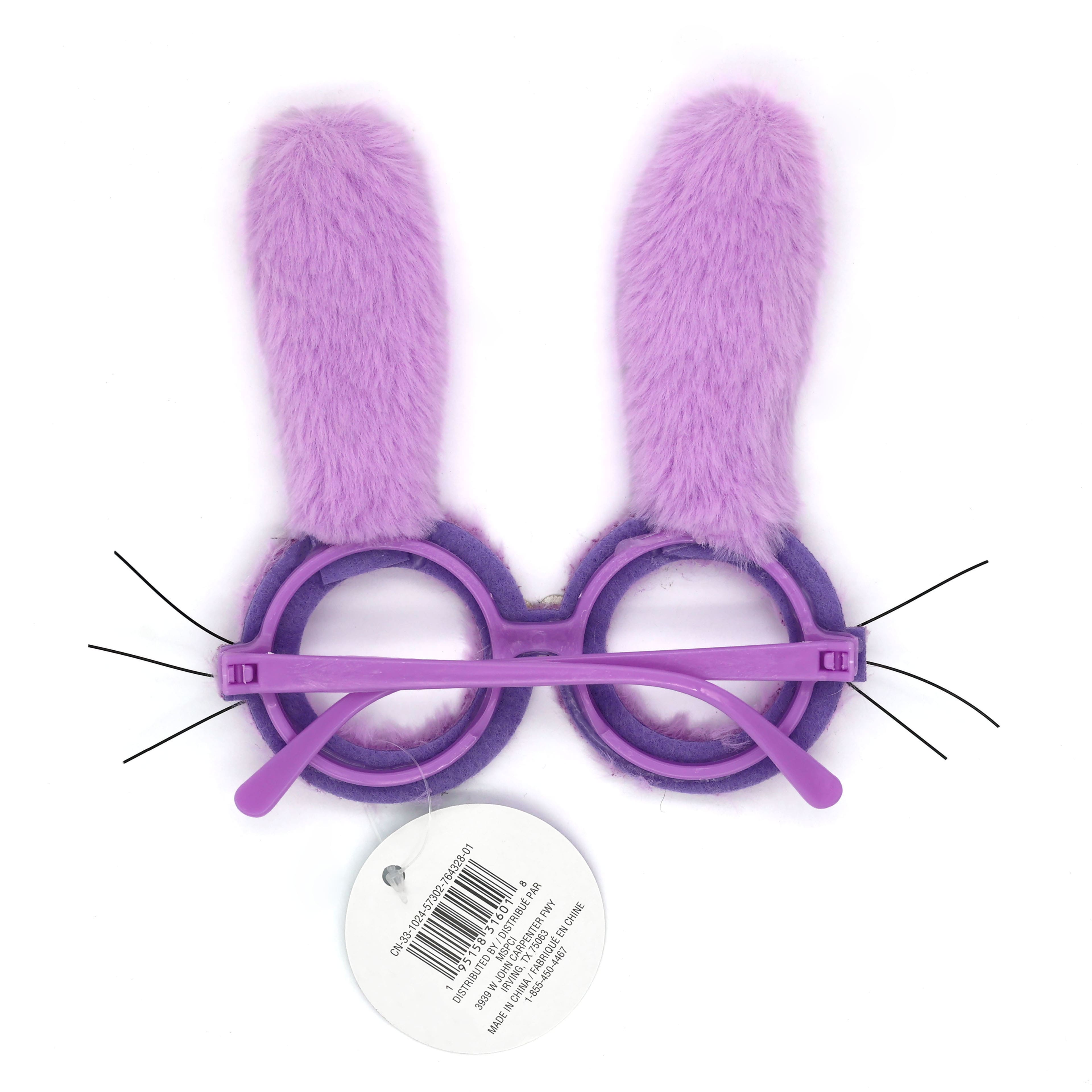 Purple Fluffy Easter Bunny Novelty Glasses by Creatology&#x2122;