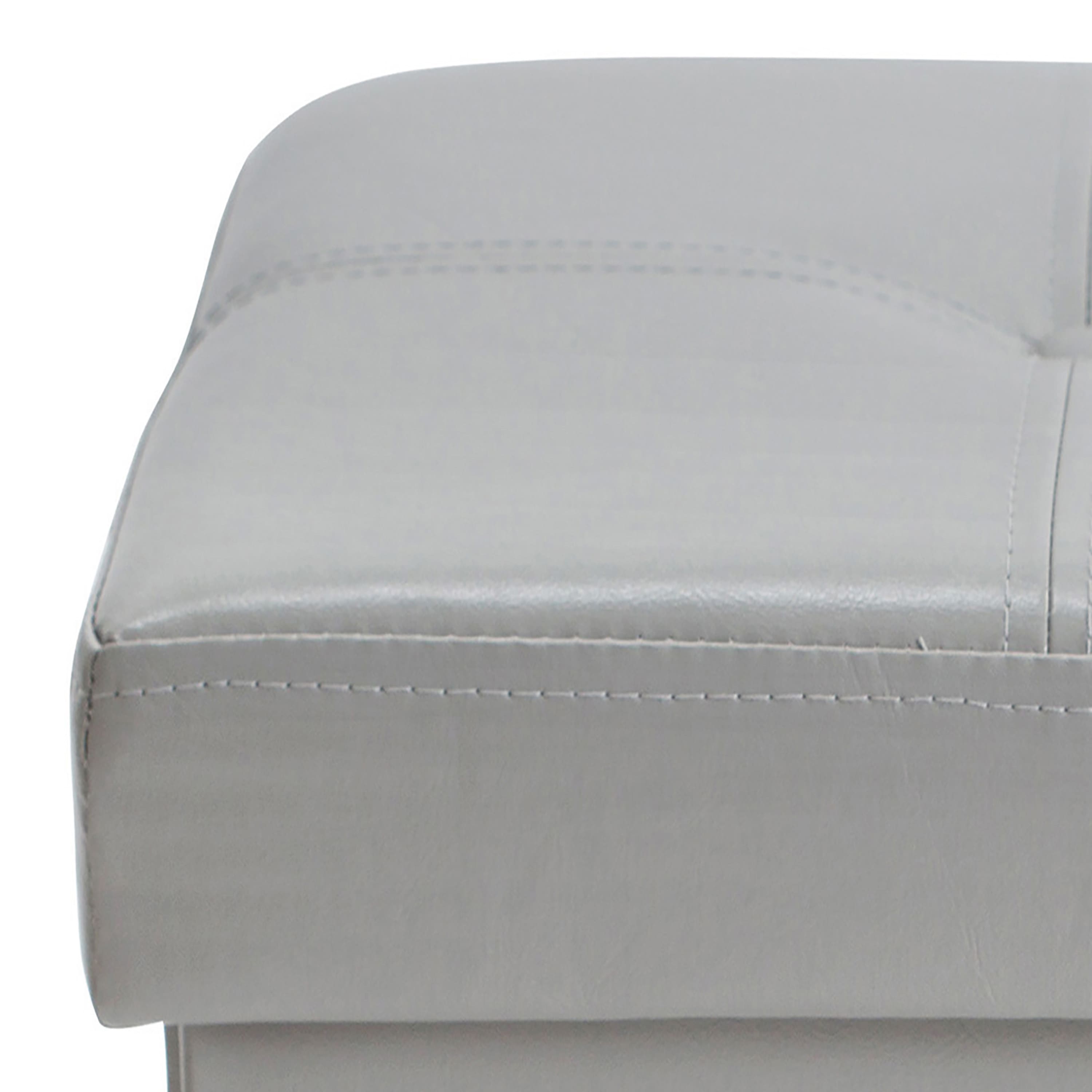 Simplify Faux Leather Folding Storage Ottoman Cube