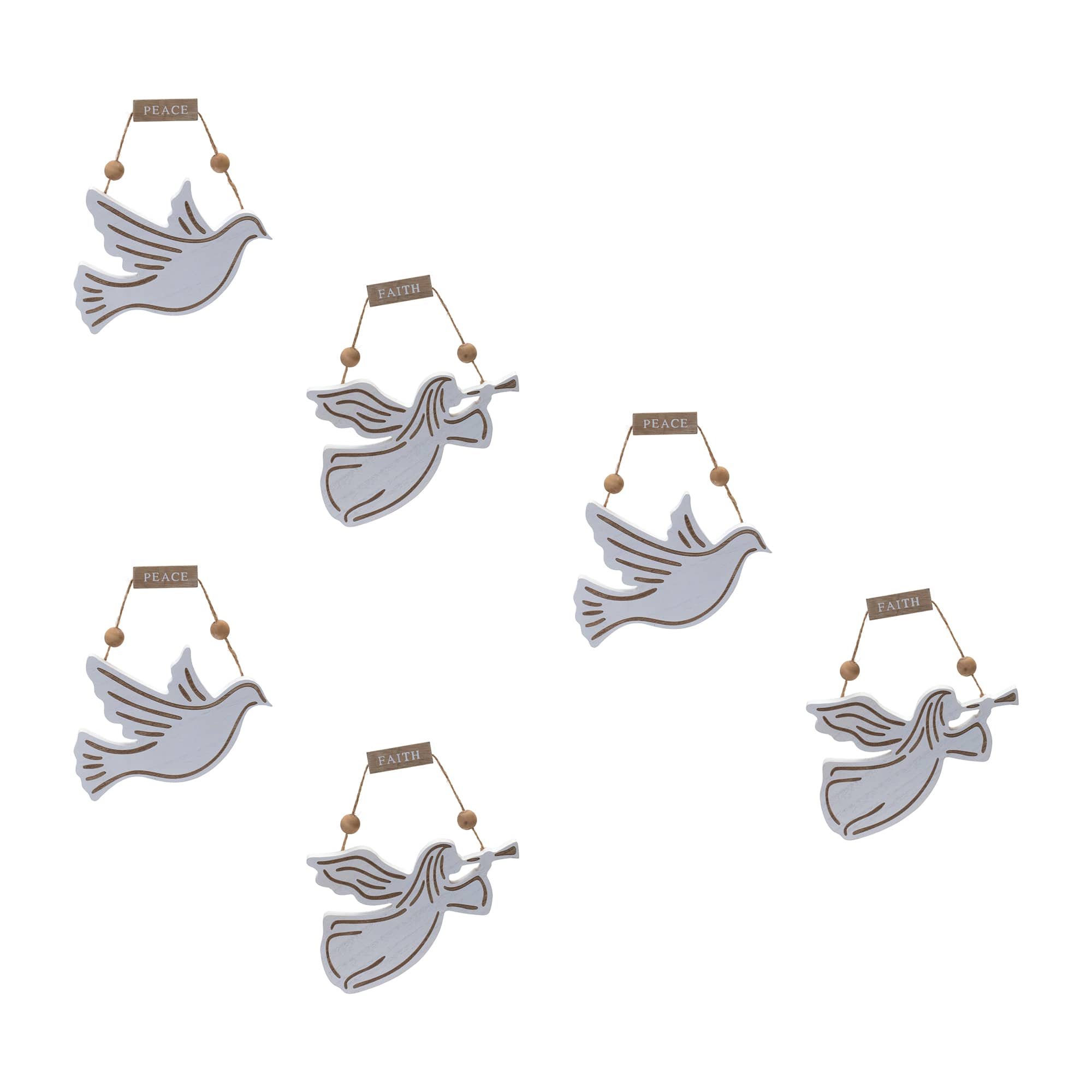 Dove &#x26; Angel Sentiment Ornament Set