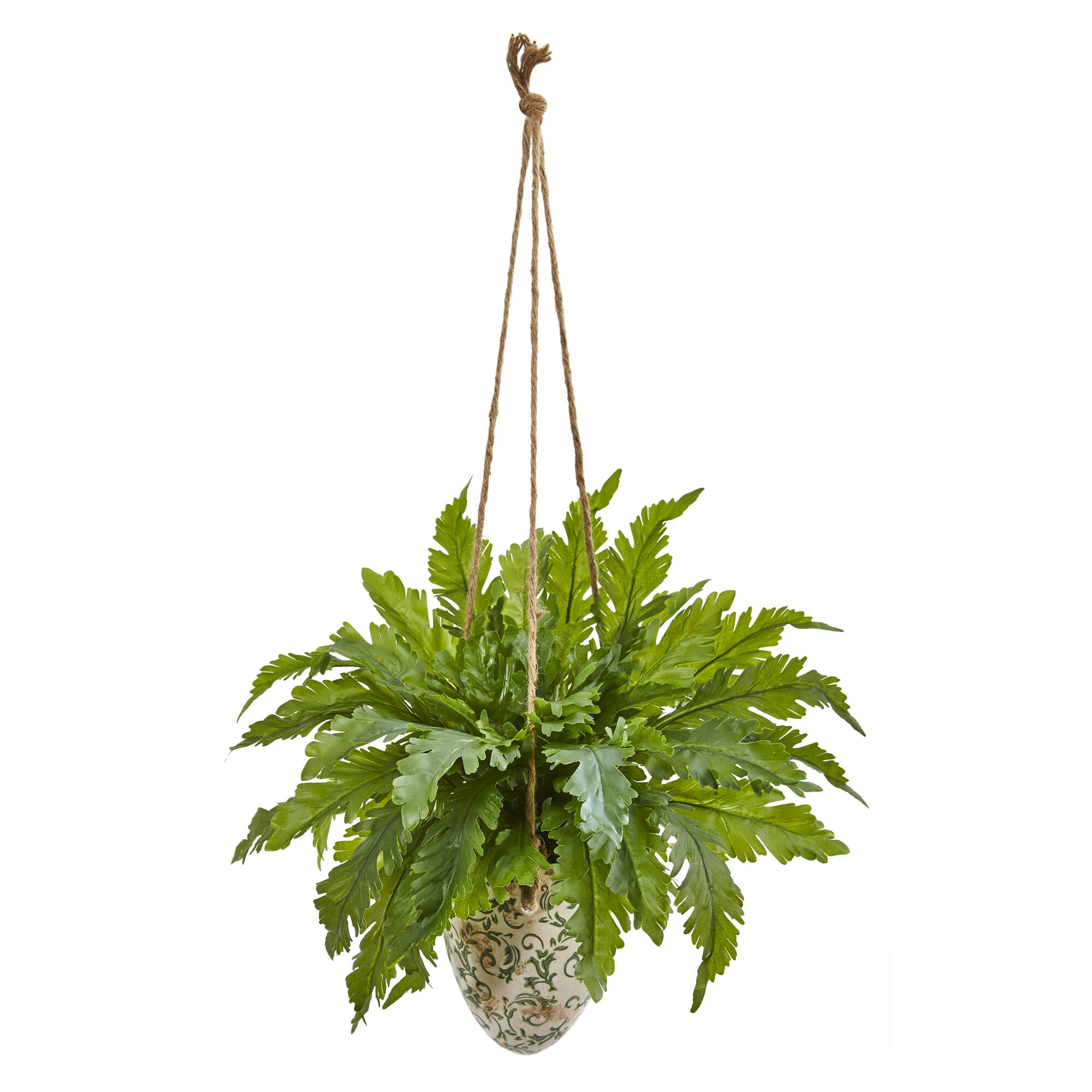 2.5ft. Fern Plant in Hanging Decorative Vase
