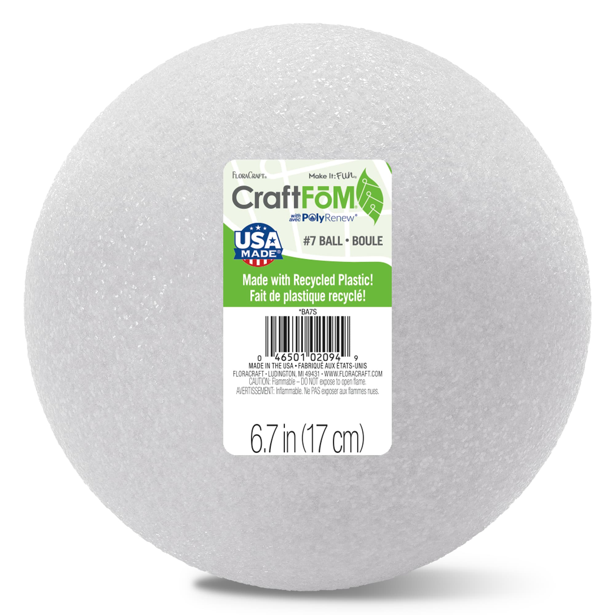 12 Pack: FloraCraft® Foam Ball White, 7"
