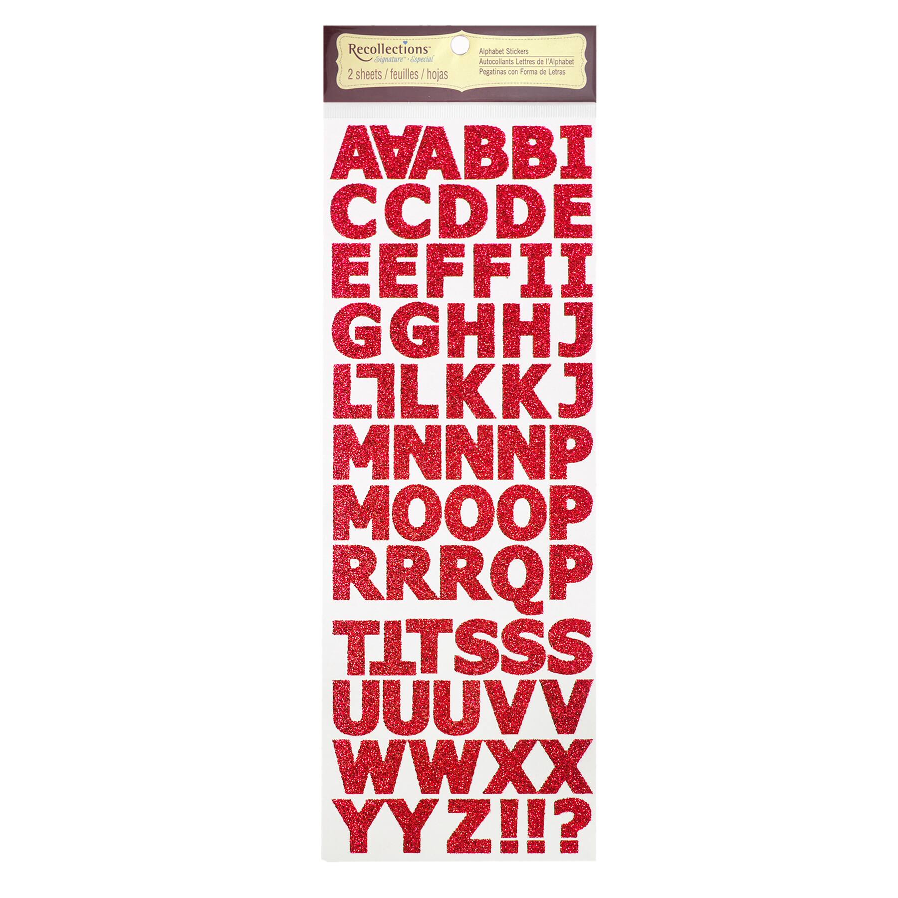 12 Packs 2 ct. (24 total) Red Glitter Alphabet Stickers by Recollections™ Michaels