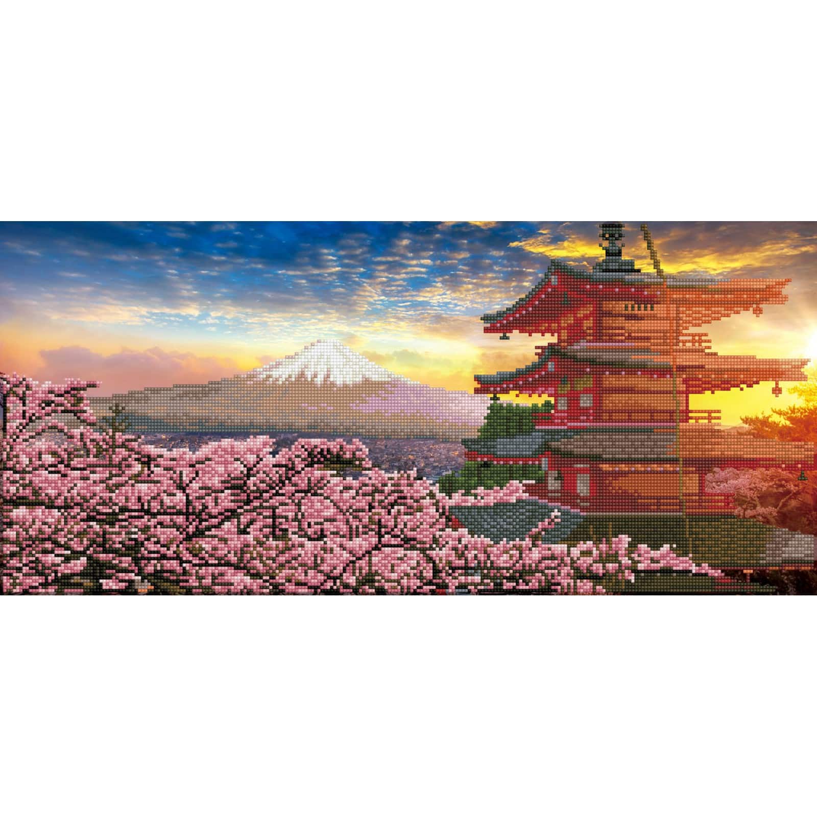 Simply Dotz&#xAE; Intermediate Mount Fuji &#x26; Chureito Pagoda Diamond Painting Kit
