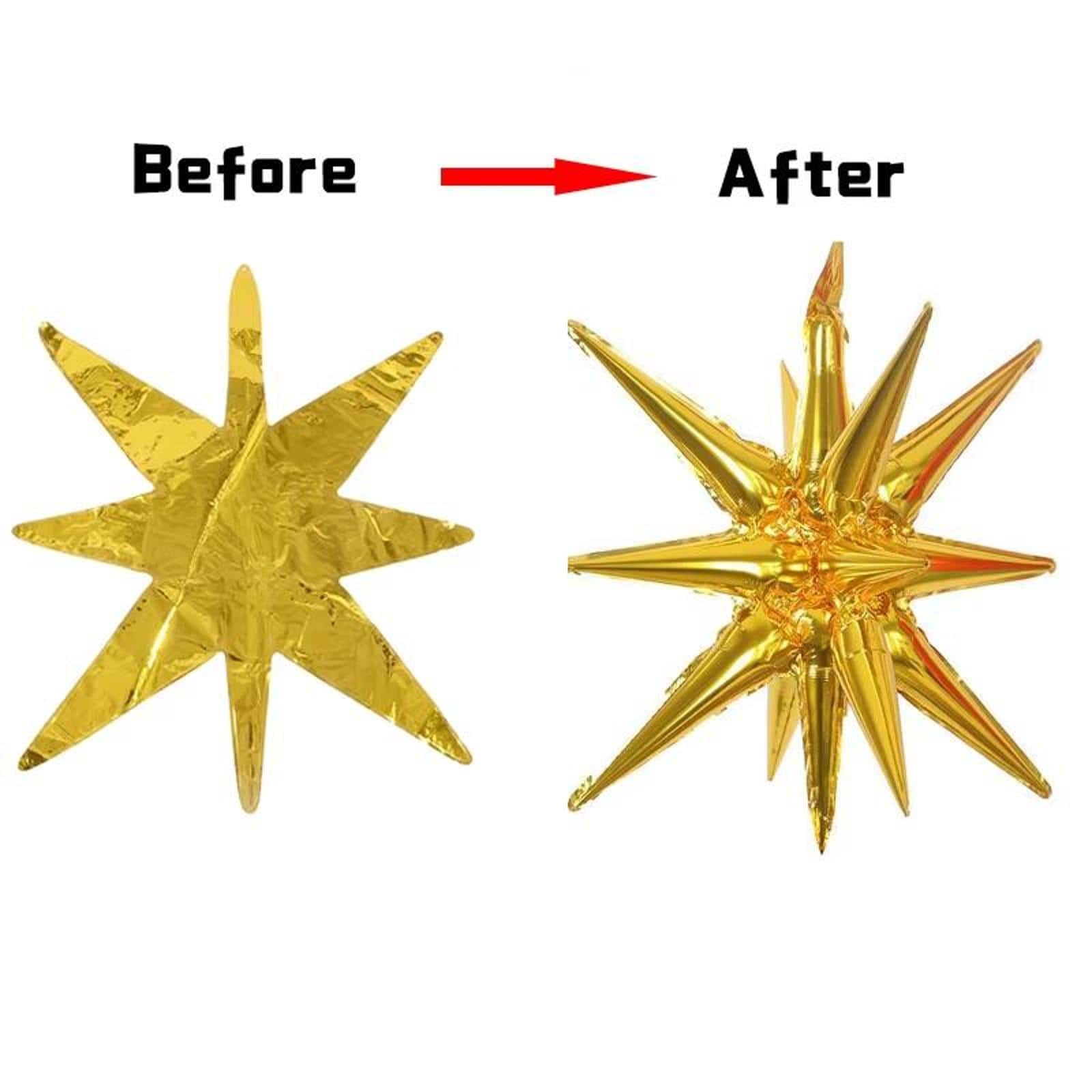 22&#x22; Golden Explosion Star Foil Balloon