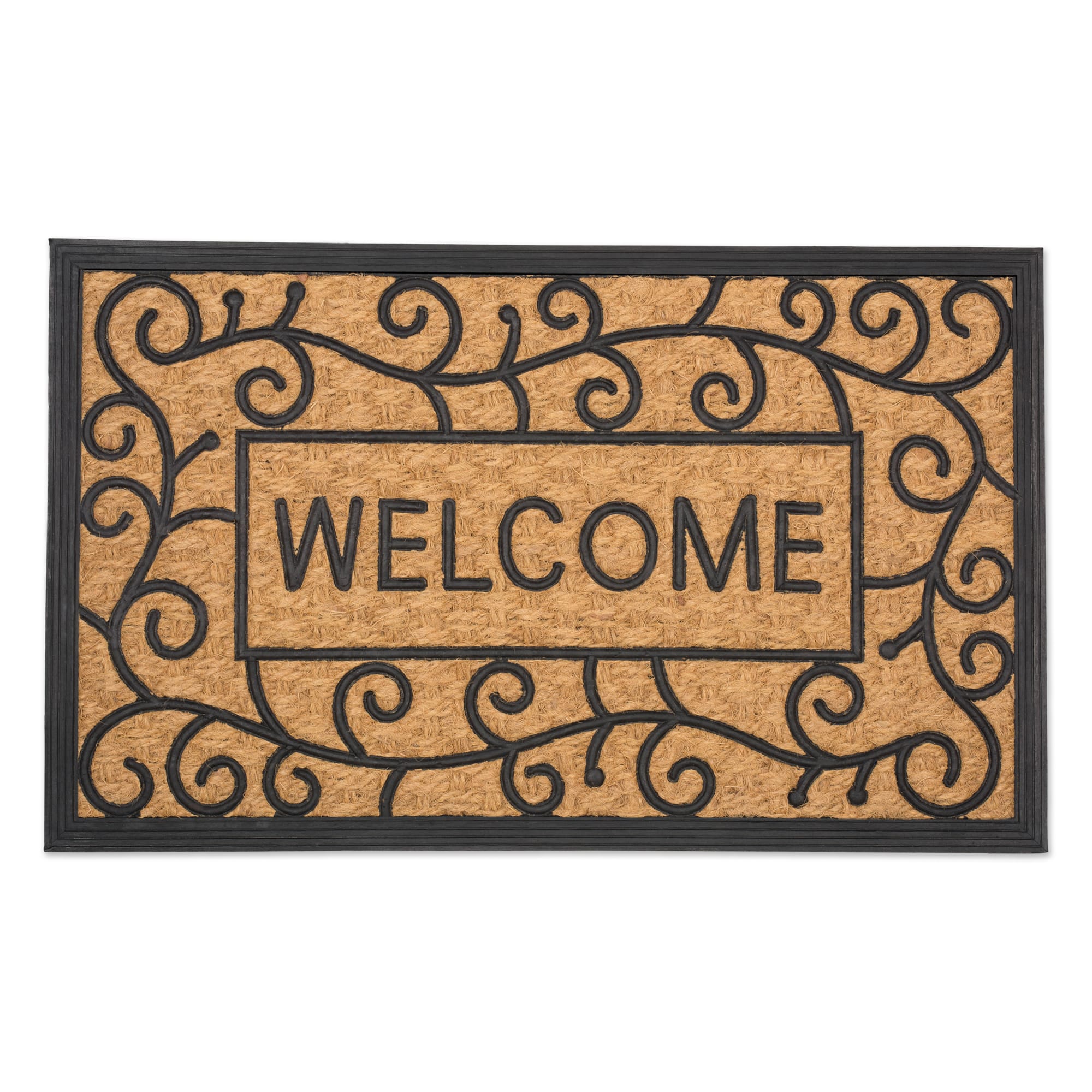 DII&#xAE; Tuffridge Light Swirls Welcome Coir &#x26; Rubber Doormat