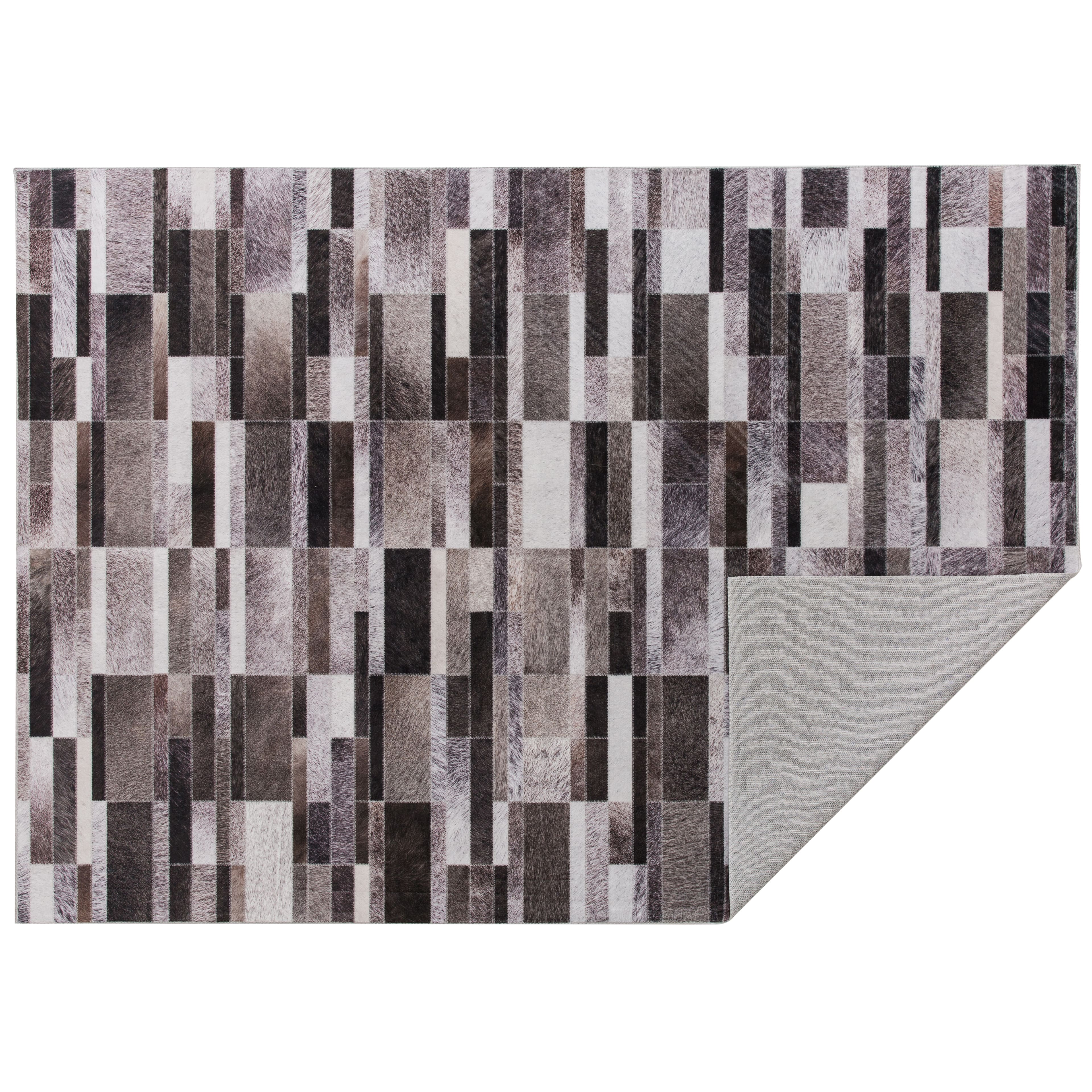 Black &#x26; White Tile Print Washable Rug by Ashland&#xAE;