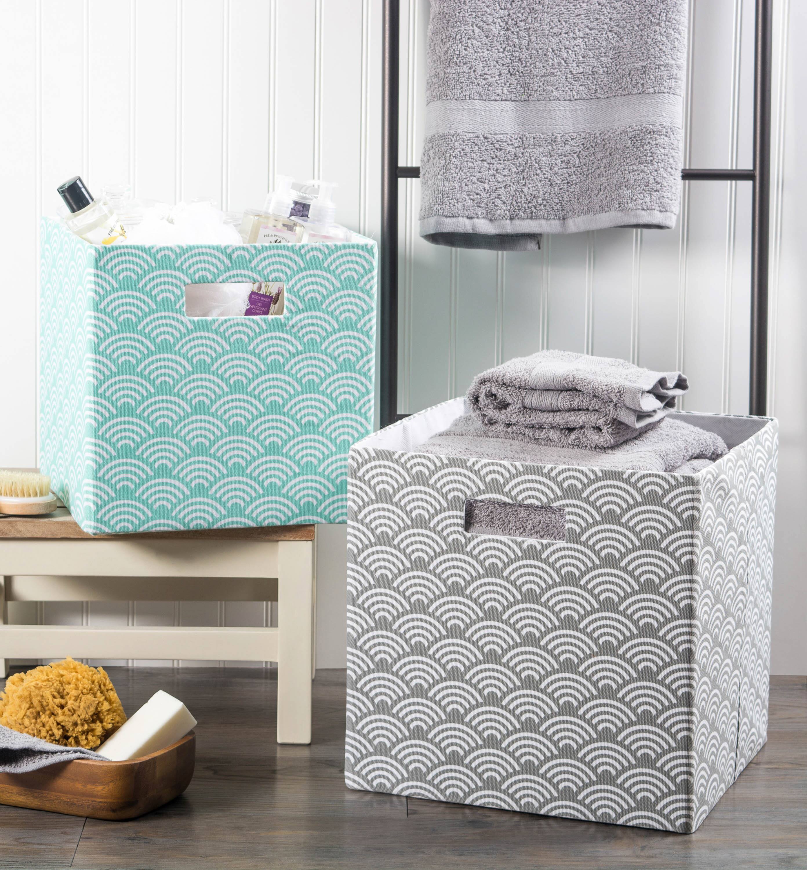 DII&#xAE; 11&#x22; Gray Waves Cube Storage Bin
