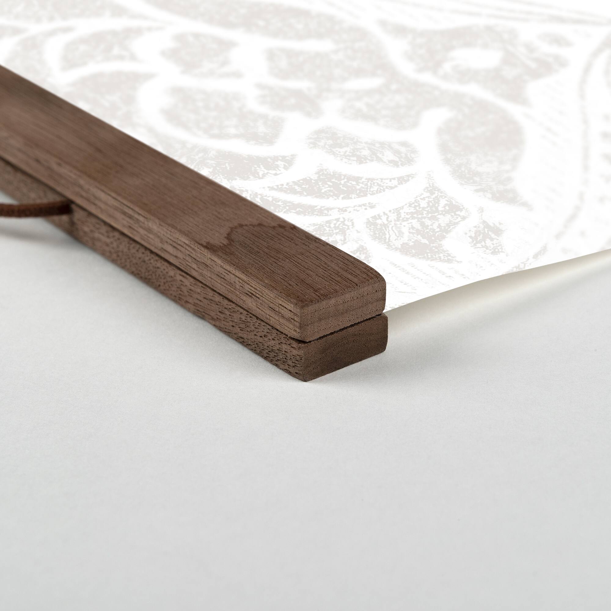 Gather Muted Damask Teak Hanging Canvas