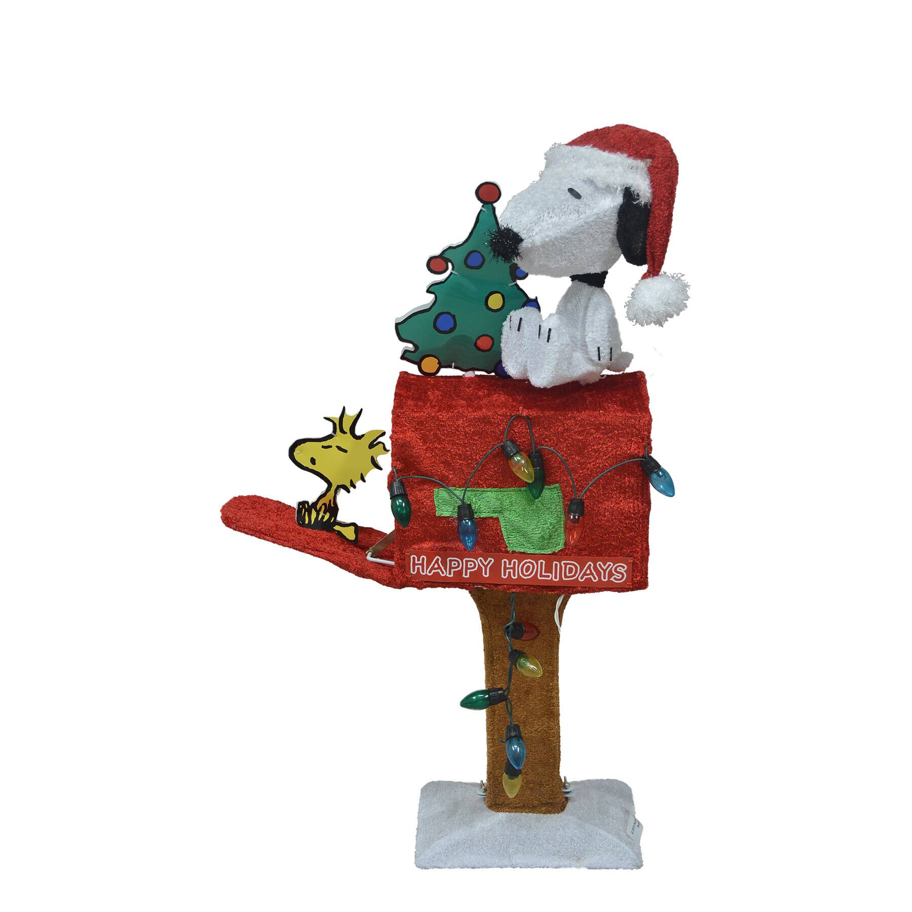 Peanuts&#xAE; 2.5ft. 3D Pre-Lit Snoopy with Tree on Mailbox Yard Art