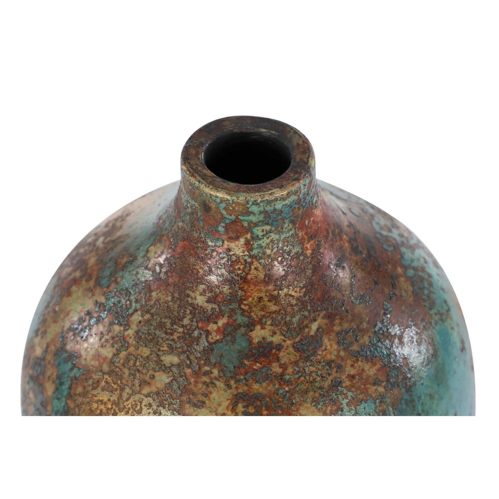 16&#x22; Blue Ceramic Rustic Vase