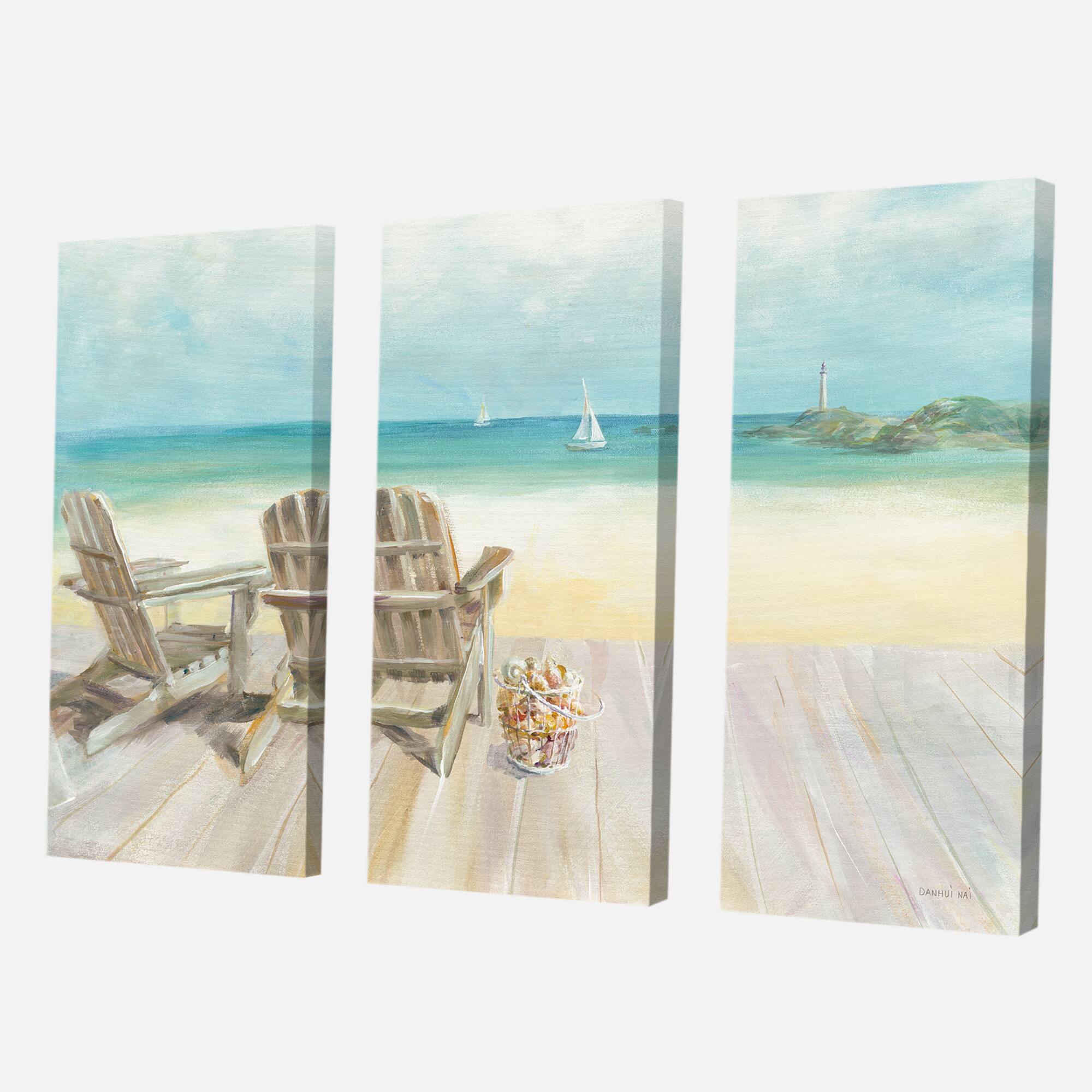 Designart - Seaside Morning no Window - Coastal Gallery-wrapped Canvas in Blue | 48" x 32" | Michaels&reg;