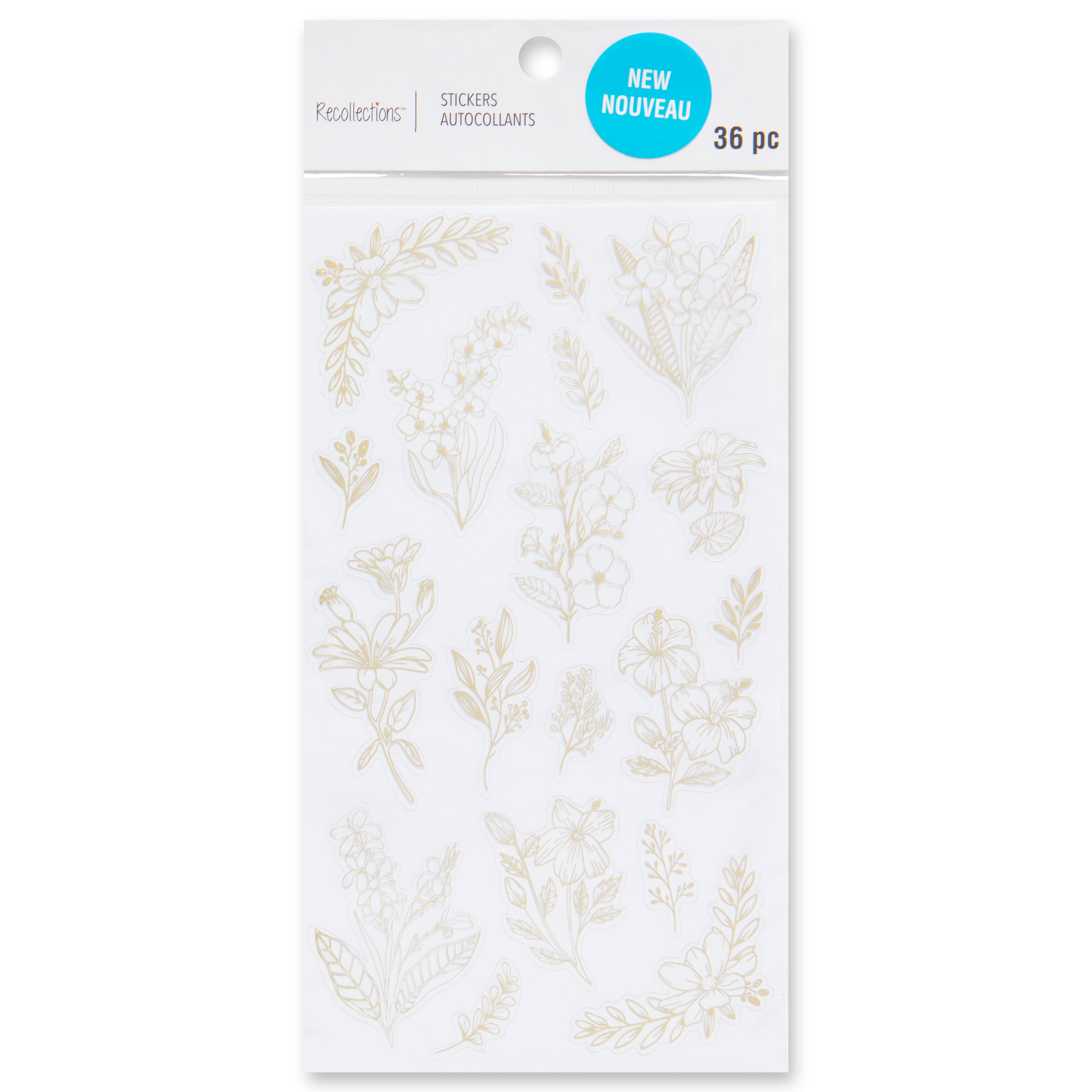 12 Pack: Gold Flower Stickers by Recollections™