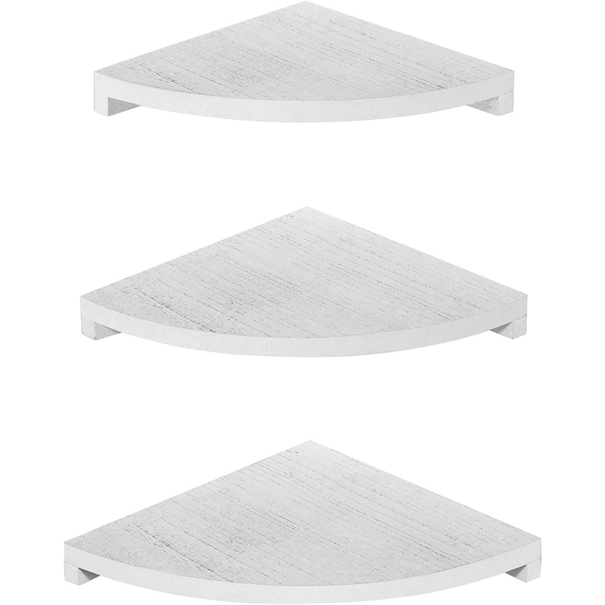 Gray White Floating Corner Wall Shelf Set