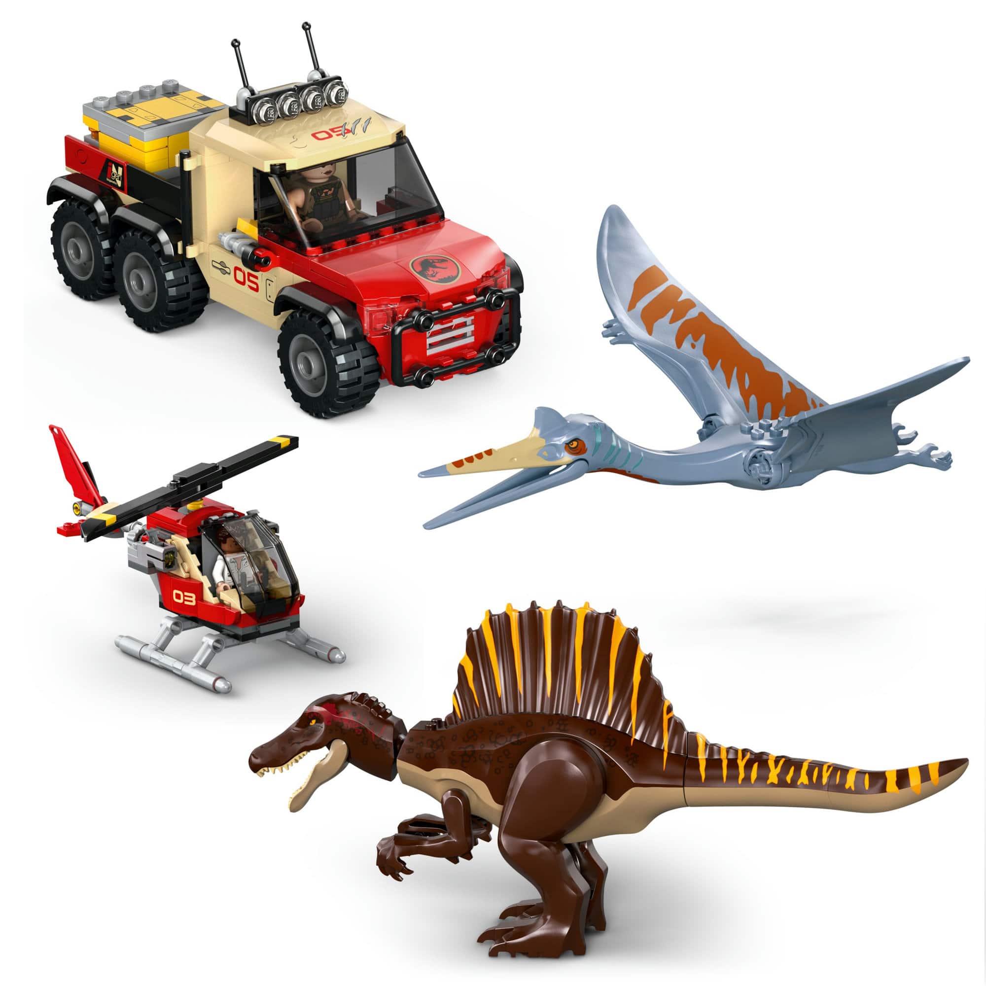 LEGO® Jurassic World Spinosaurus & Quetzalcoatlus Air Mission Dinosaur Toy 76976