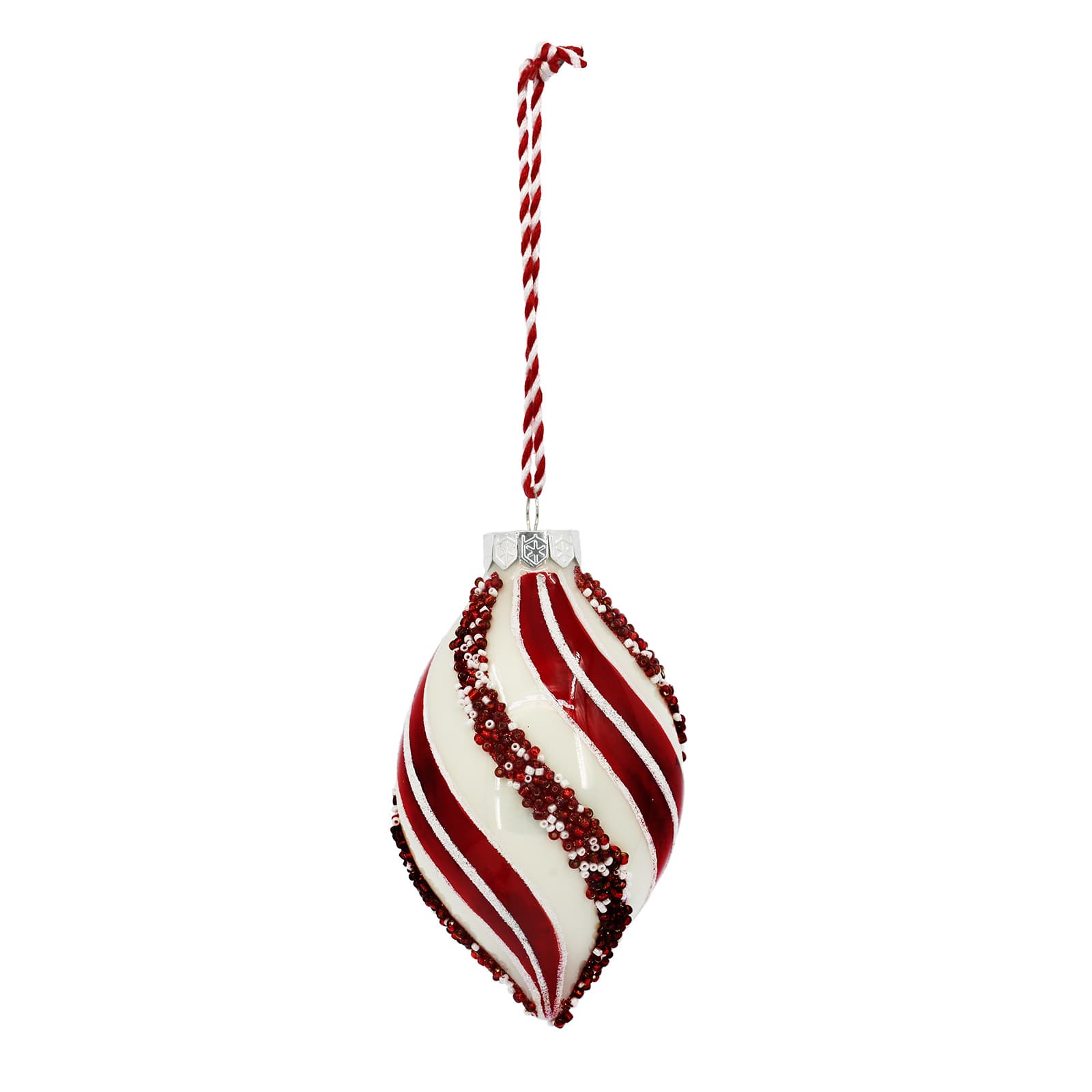 Assorted Red &#x26; White Swirl Glass Ornament by Ashland&#xAE;