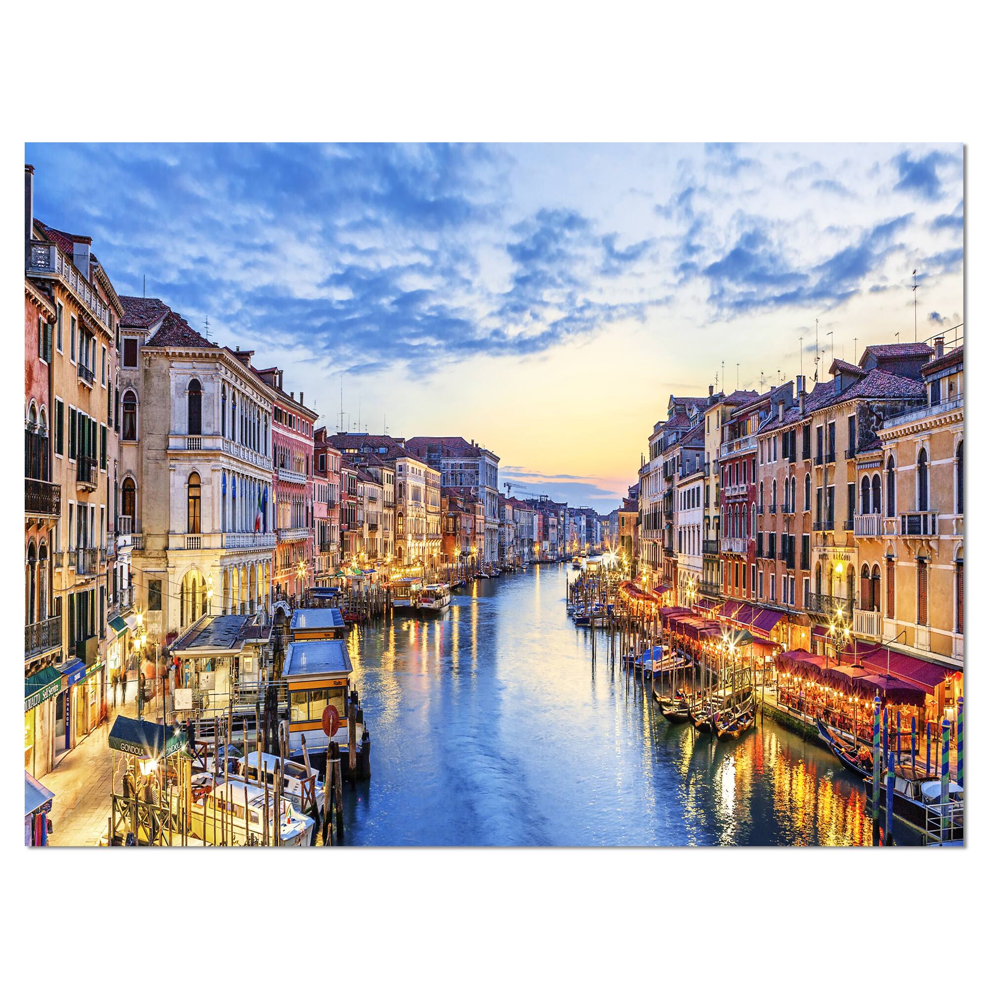 Designart - Grand Canal Panorama - Landscape Photography Canvas Print