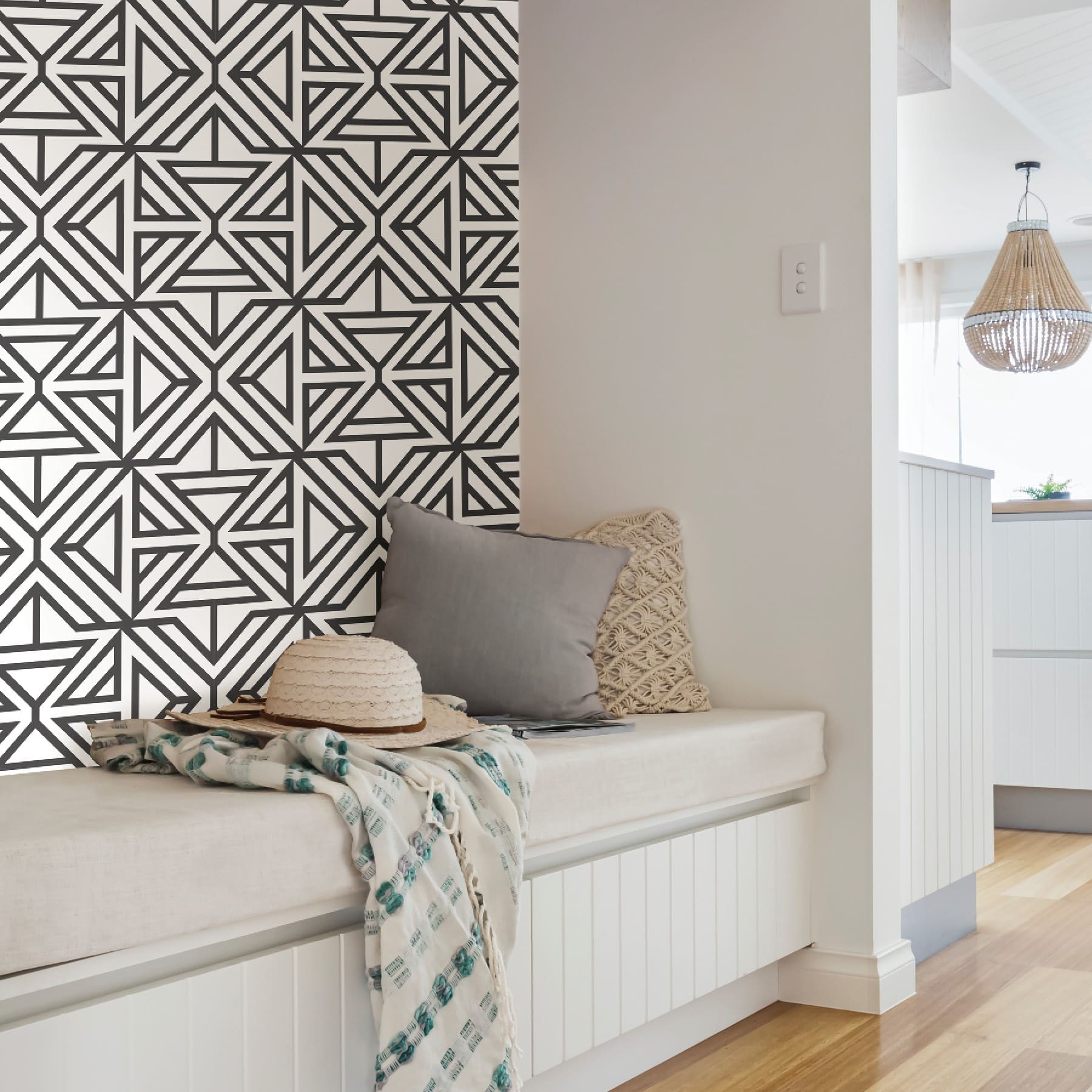 NuWallpaper Black Linear Peel & Stick Wallpaper