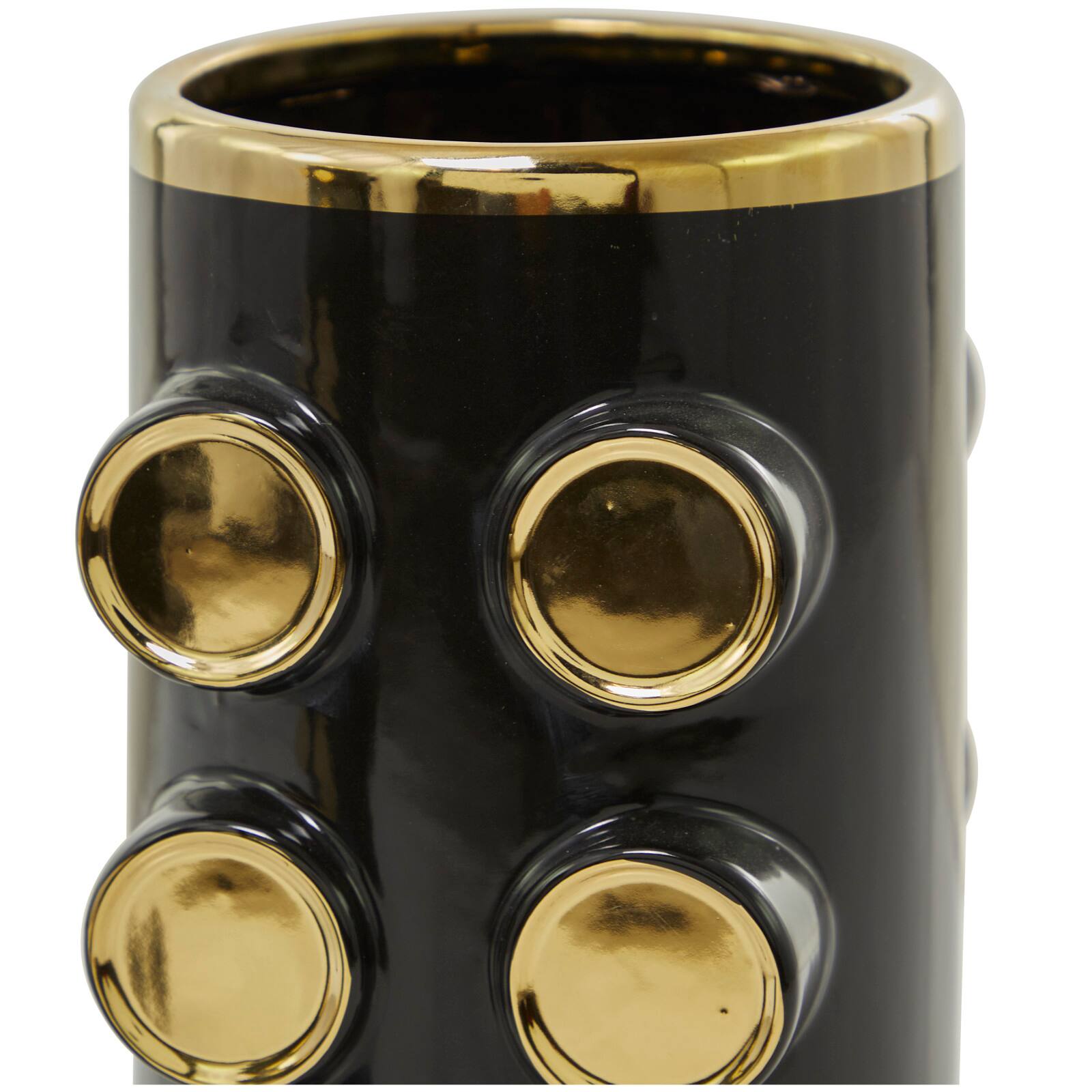 Black Ceramic Contemporary Vase, Set of 2