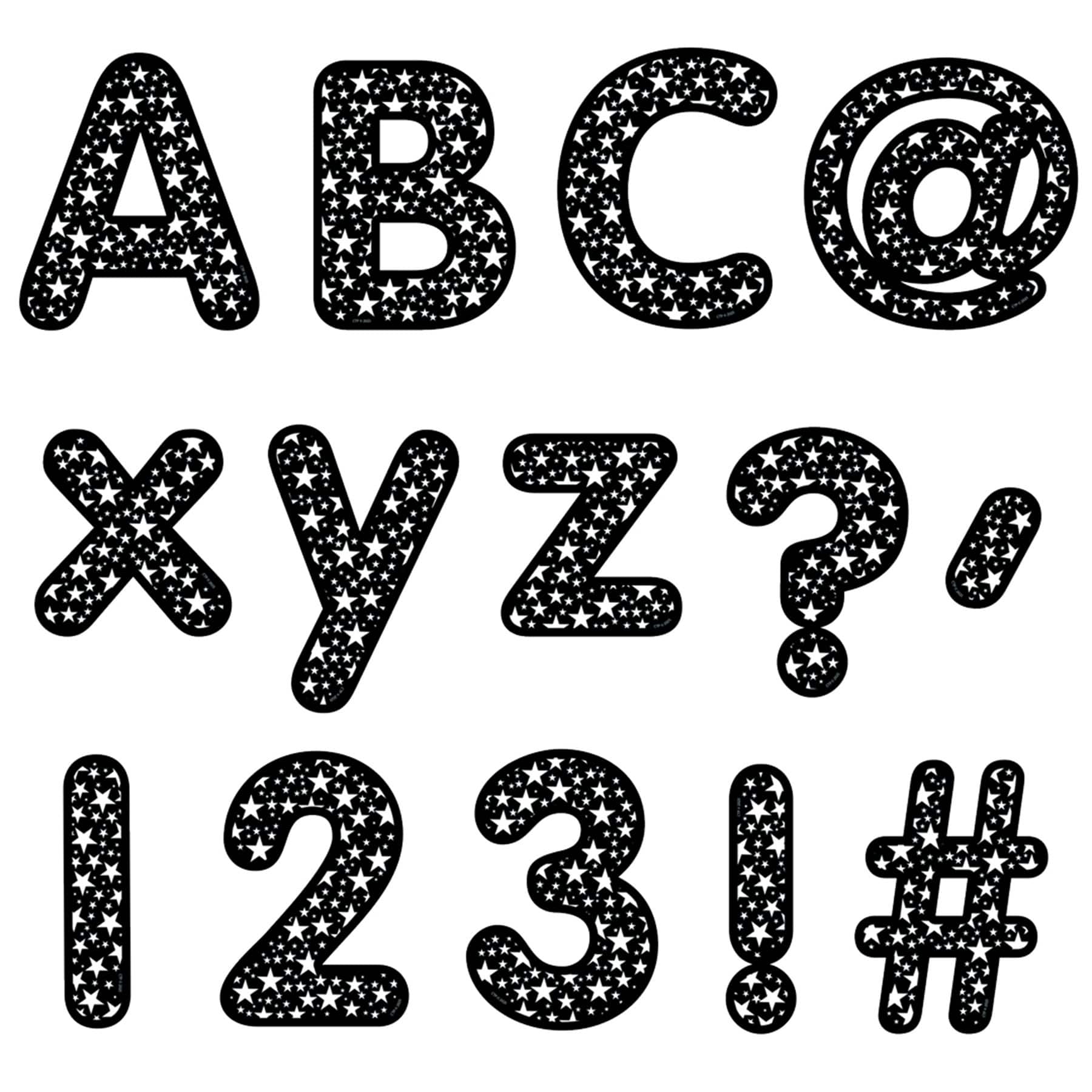 Creative Teaching Press® Core Décor Stars on Black Designer Letters, 206 Pieces