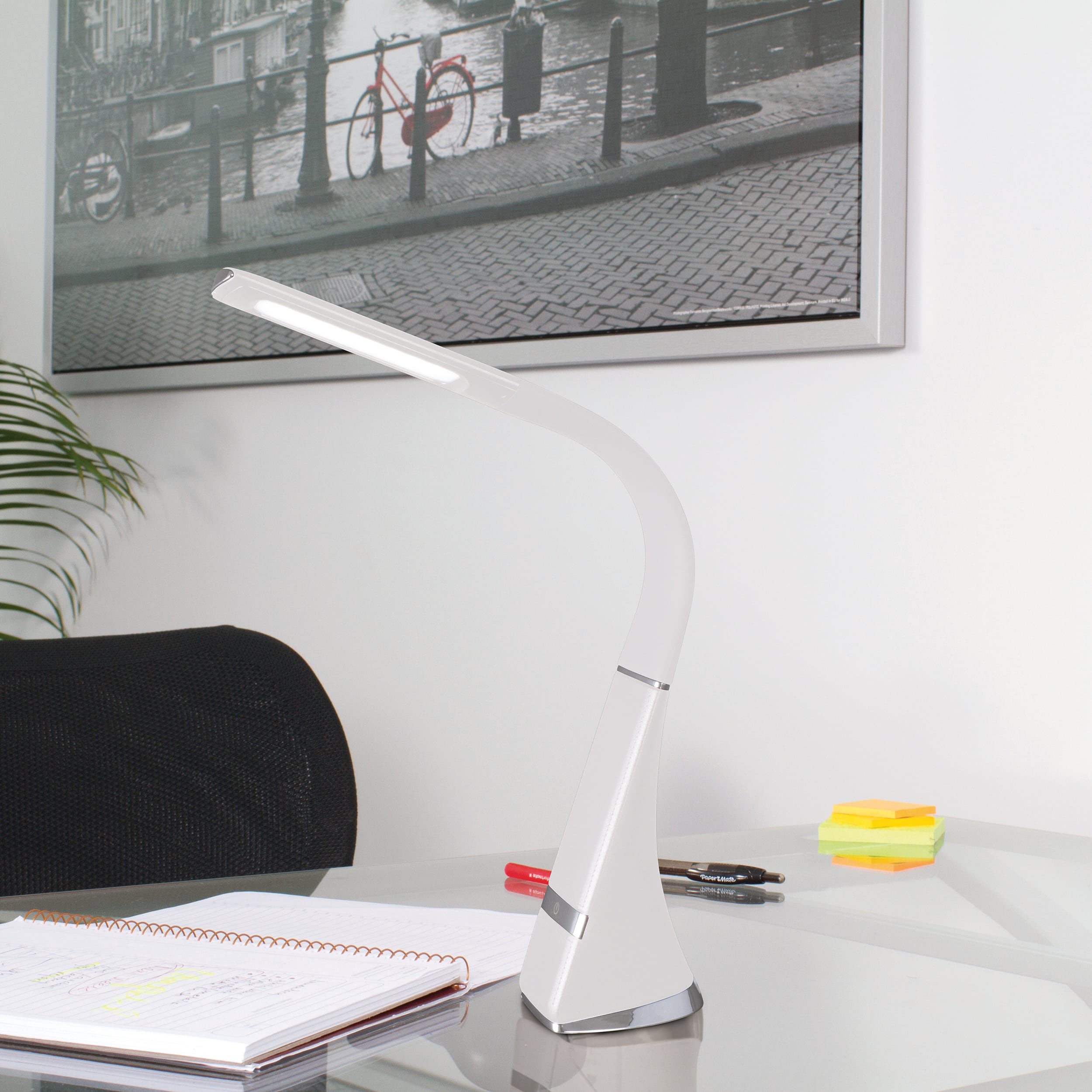 OttLite 16.5" White LED Craft Anywhere Rechargeable Desk Lamp
