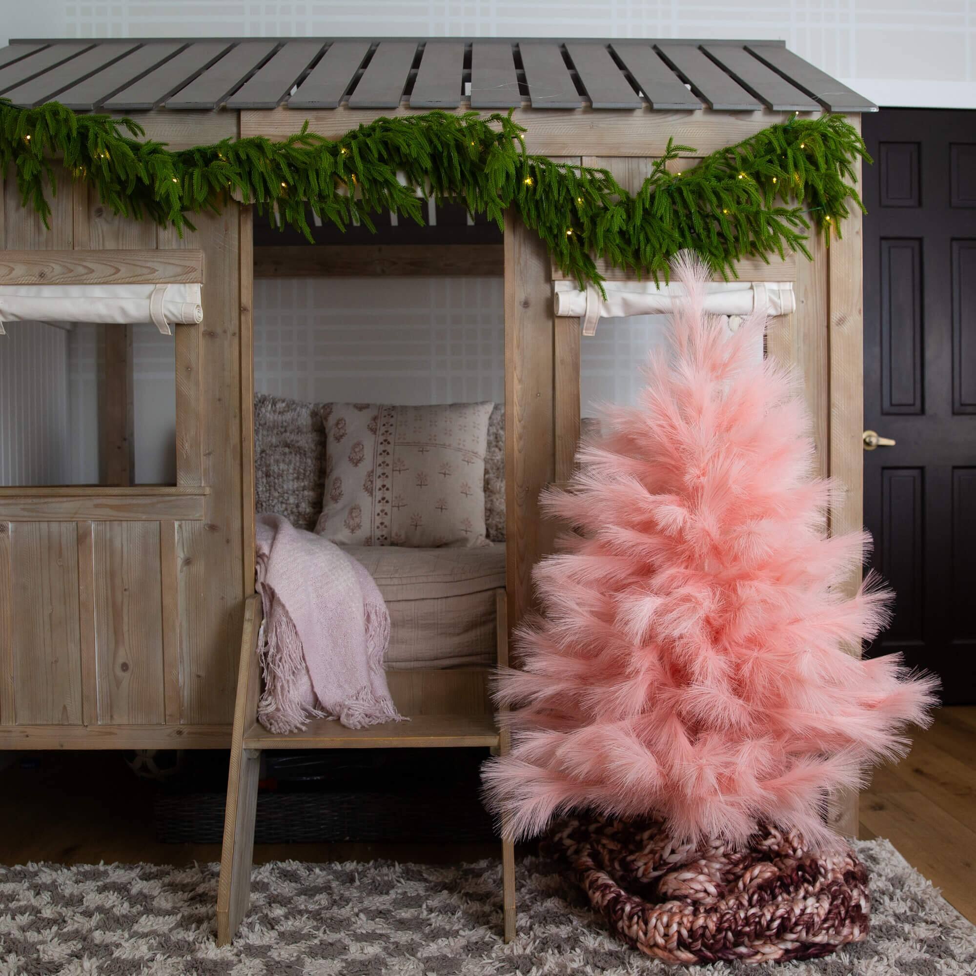 4ft. Unlit Pink Pampas Grass Artificial Christmas Tree