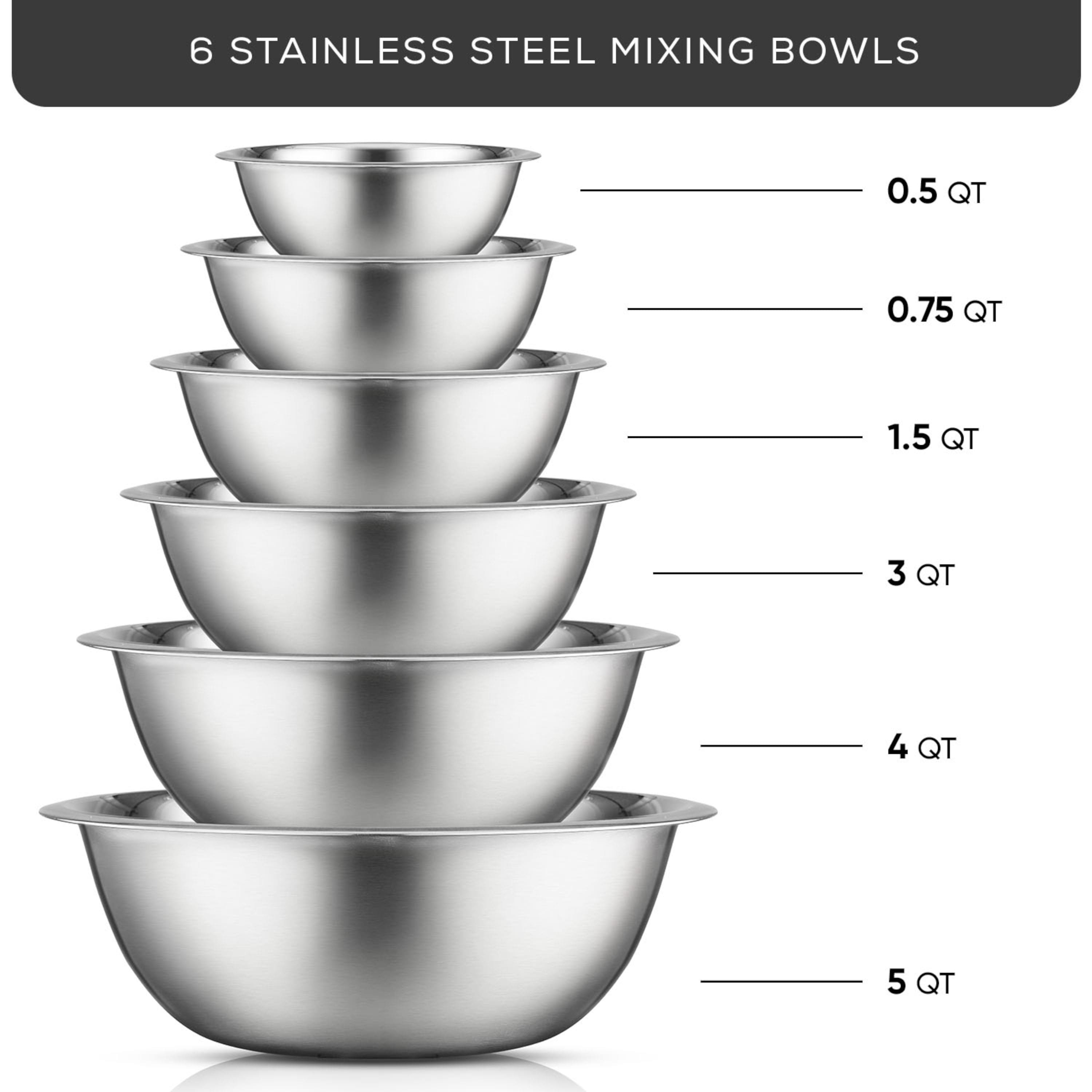 JoyJolt® Stainless Steel Mixing Bowl Set