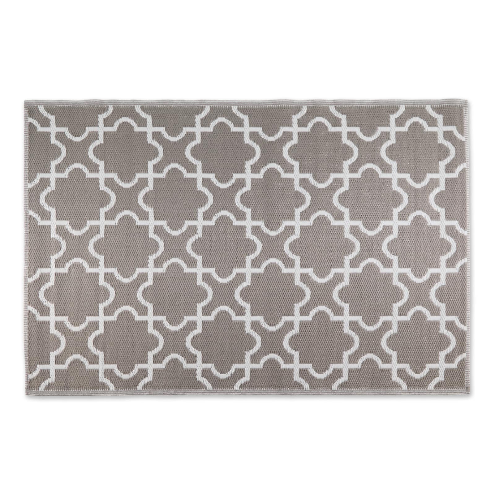 DII® Stone & White Lattice Outdoor Rug, 4ft. x 6ft.