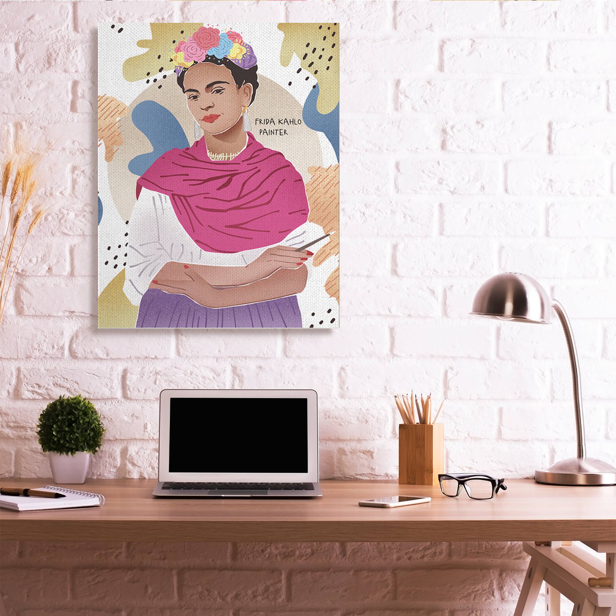 Stupell Industries Frida Kahlo Posing with Paint Brush Wall Art