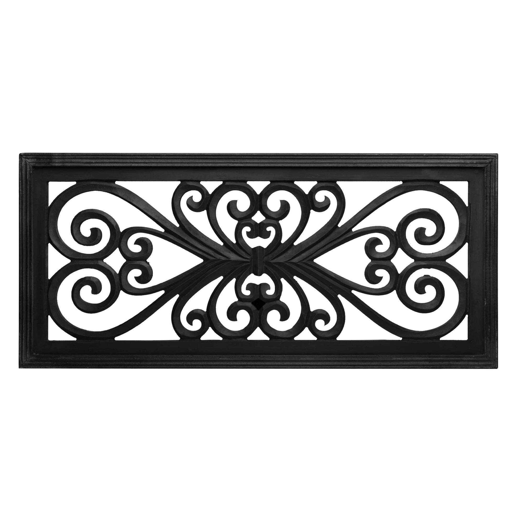 American Art D&#xE9;cor&#x2122; 35.75&#x22; Black Hand-Carved Floral Wood Panel and Wall D&#xE9;cor