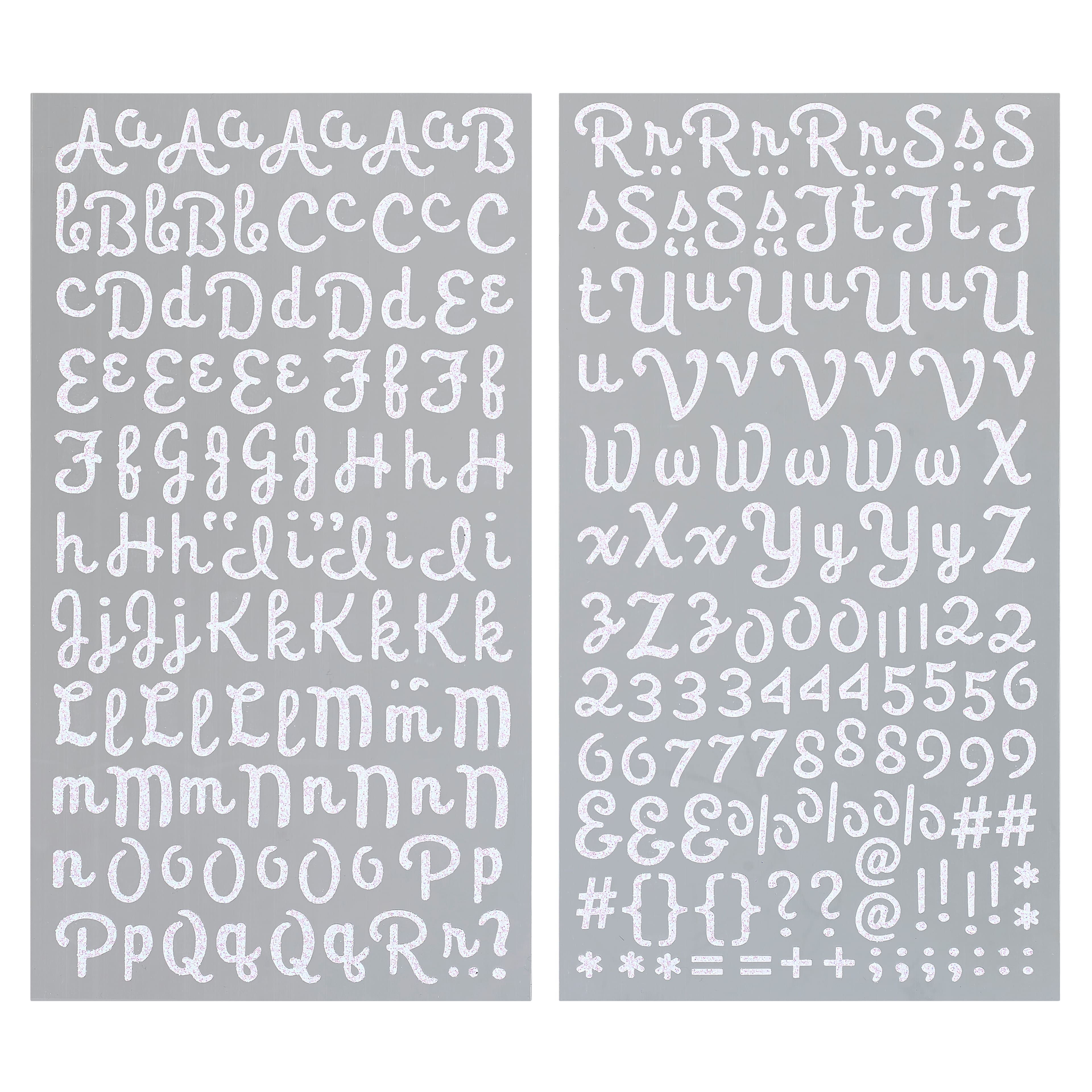 12 Pack: Glitter Script Alphabet Stickers by Recollections&#x2122; 