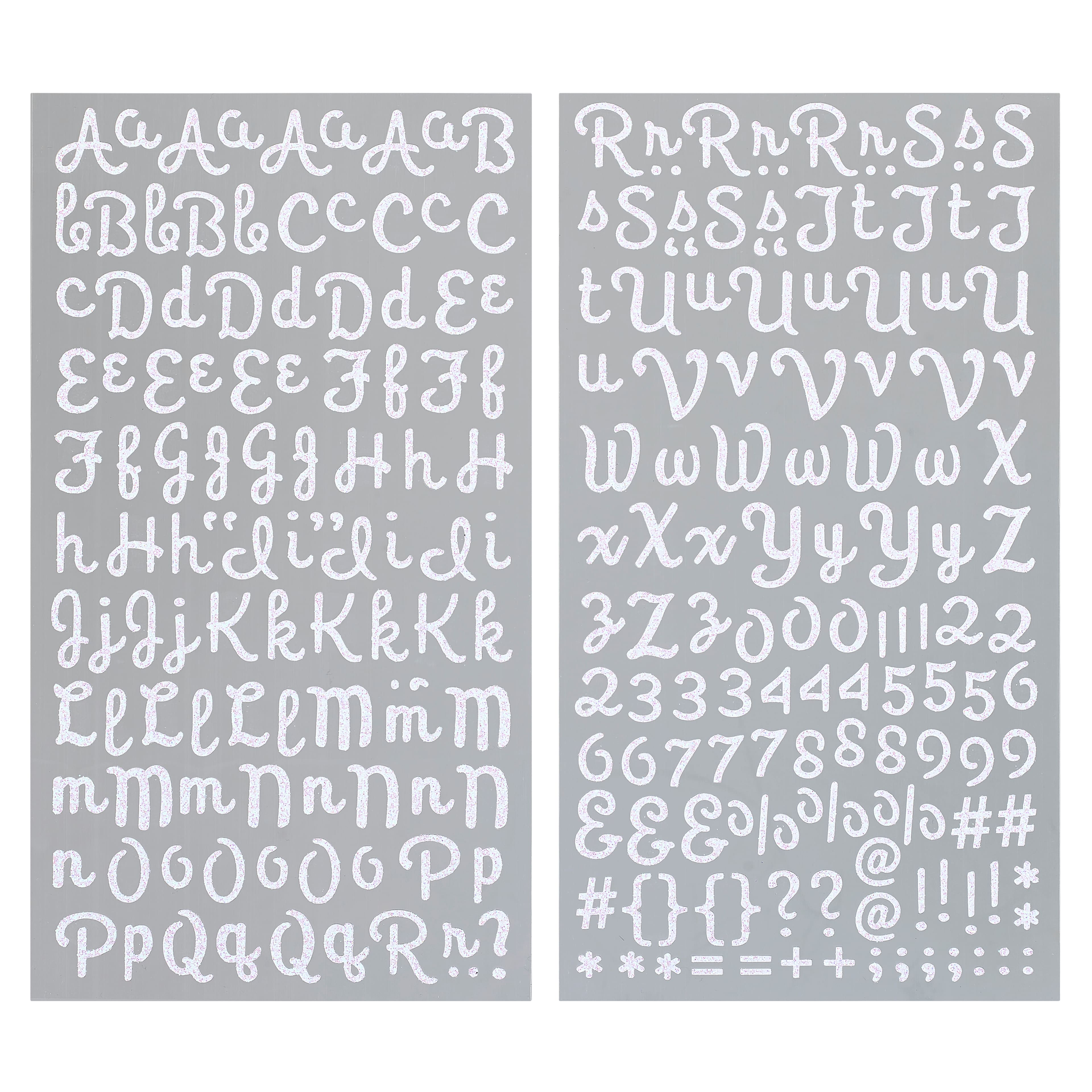 12 Pack: Glitter Script Alphabet Stickers by Recollections™